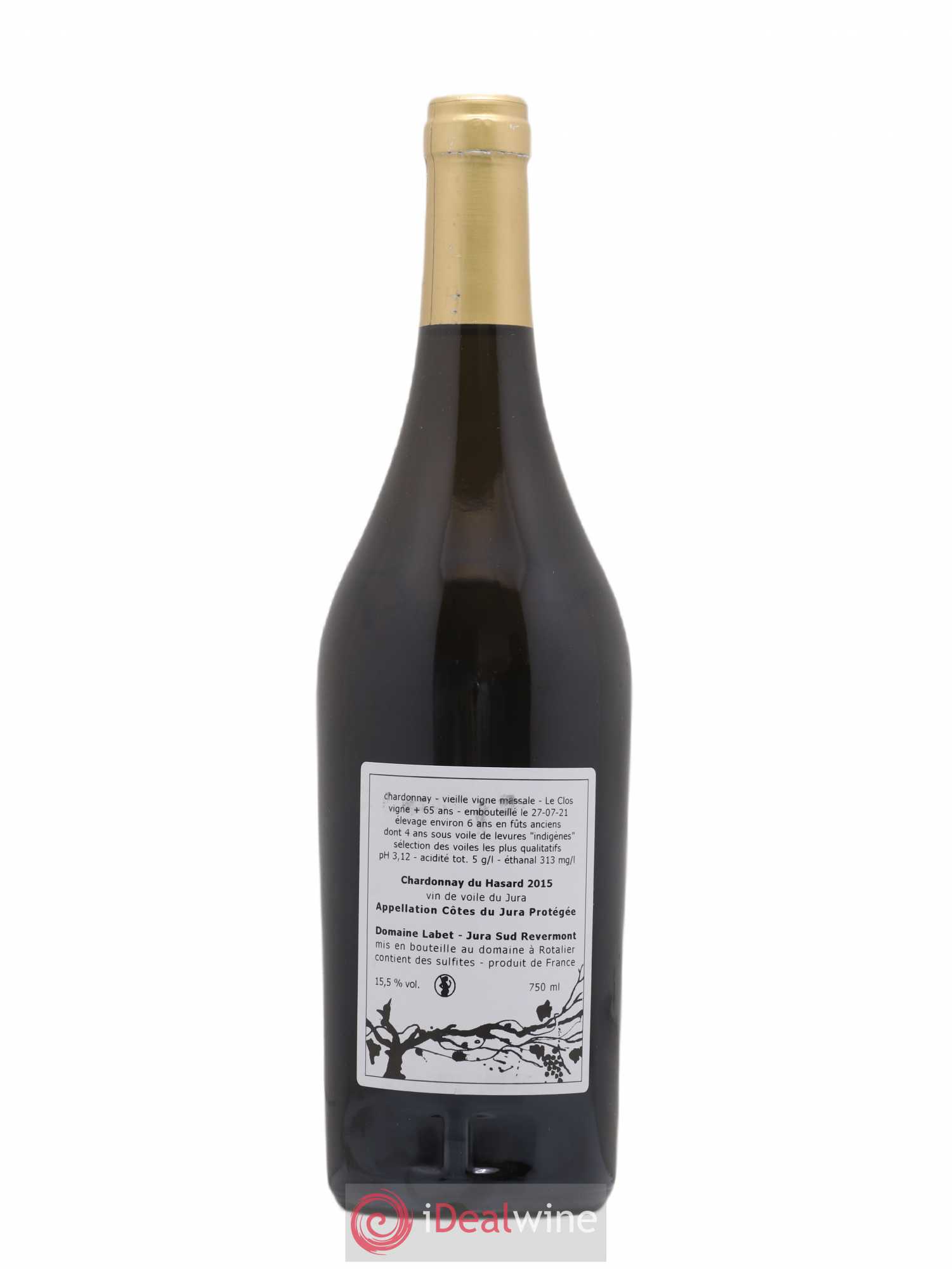 Côtes du Jura Vin de voile Chardonnay du Hasard Romain - Julien - Charline Labet 2015 - Lot de 1 bouteille - 1