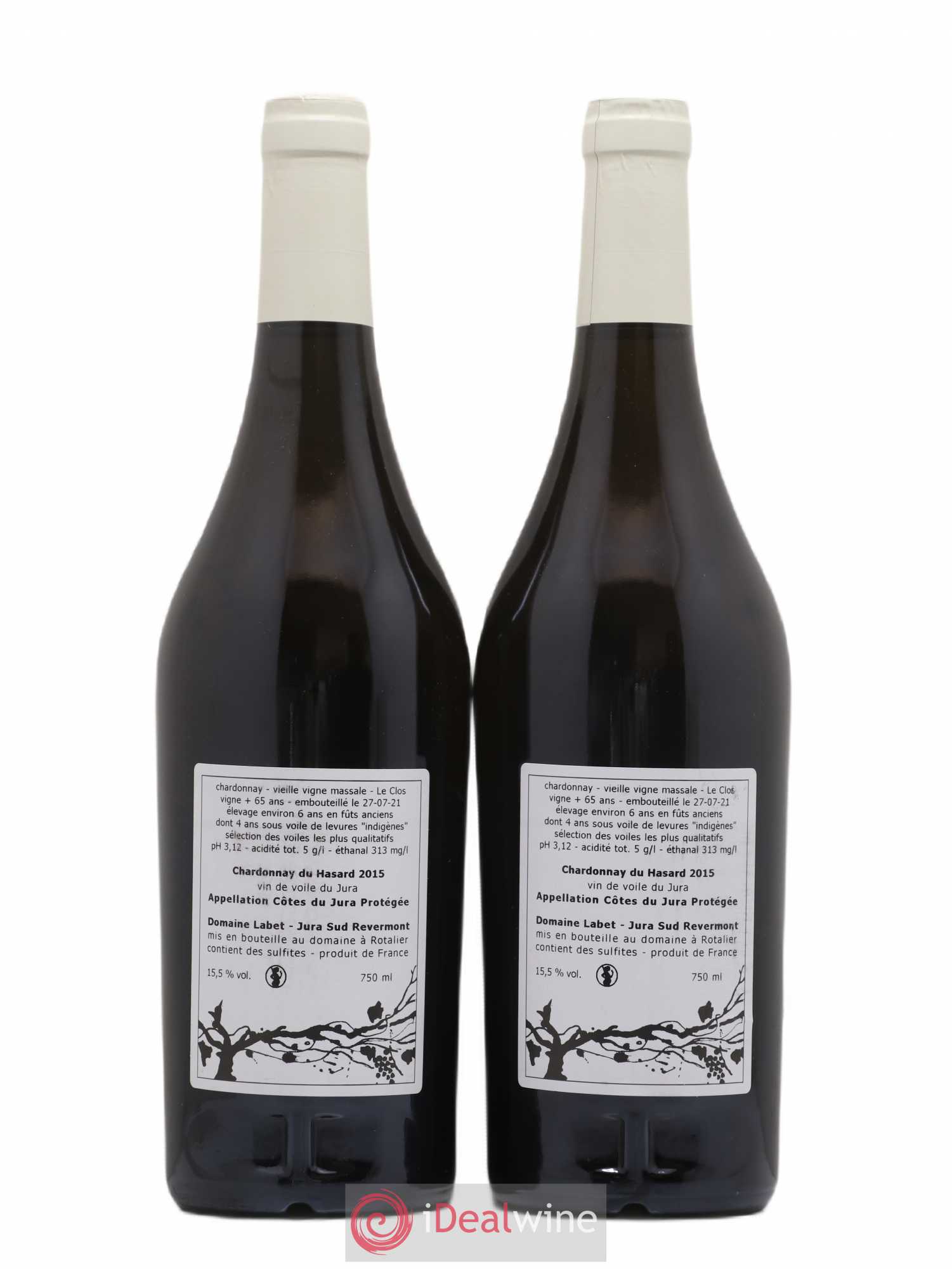 Côtes du Jura Vin de voile Chardonnay du Hasard Romain - Julien  - Charline Labet 2015 - Lot de 2 bouteilles - 1