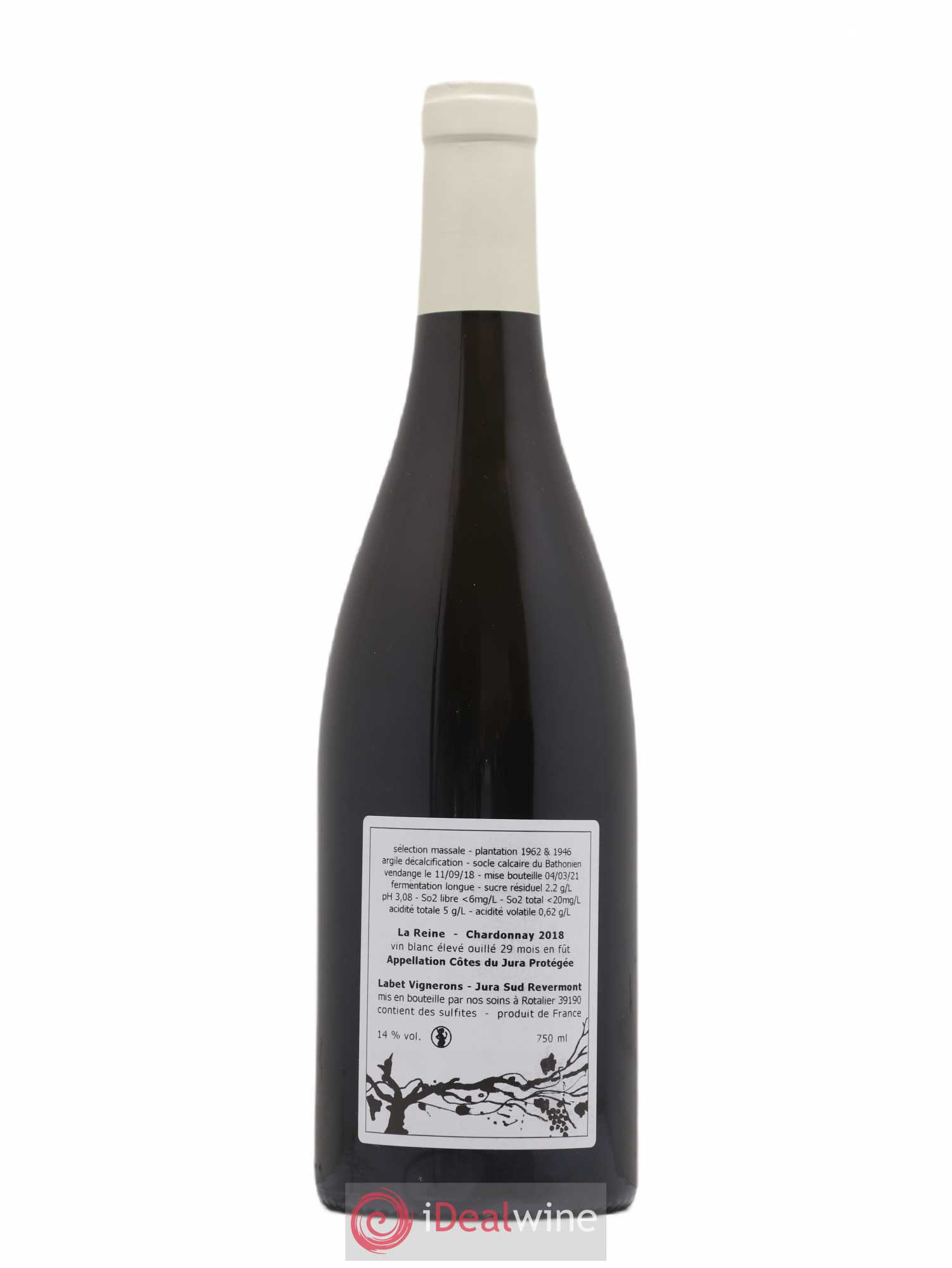 Côtes du Jura Chardonnay La Reine Romain - Julien - Charline Labet 2018 - Lot de 1 bouteille - 1