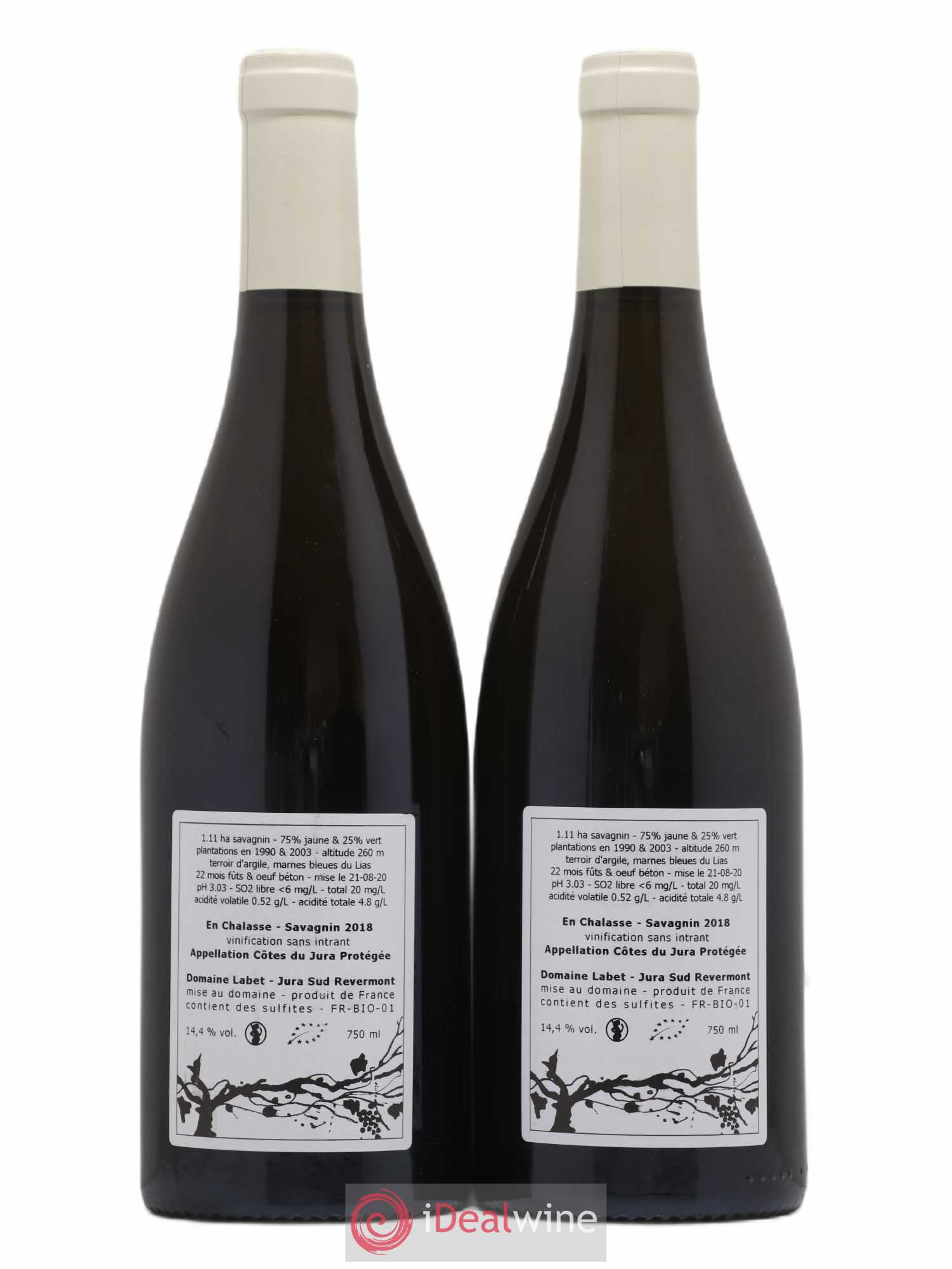 Côtes du Jura Fleur de Savagnin En Chalasse Romain - Julien - Charline Labet 2018 - Lot de 2 bouteilles - 1