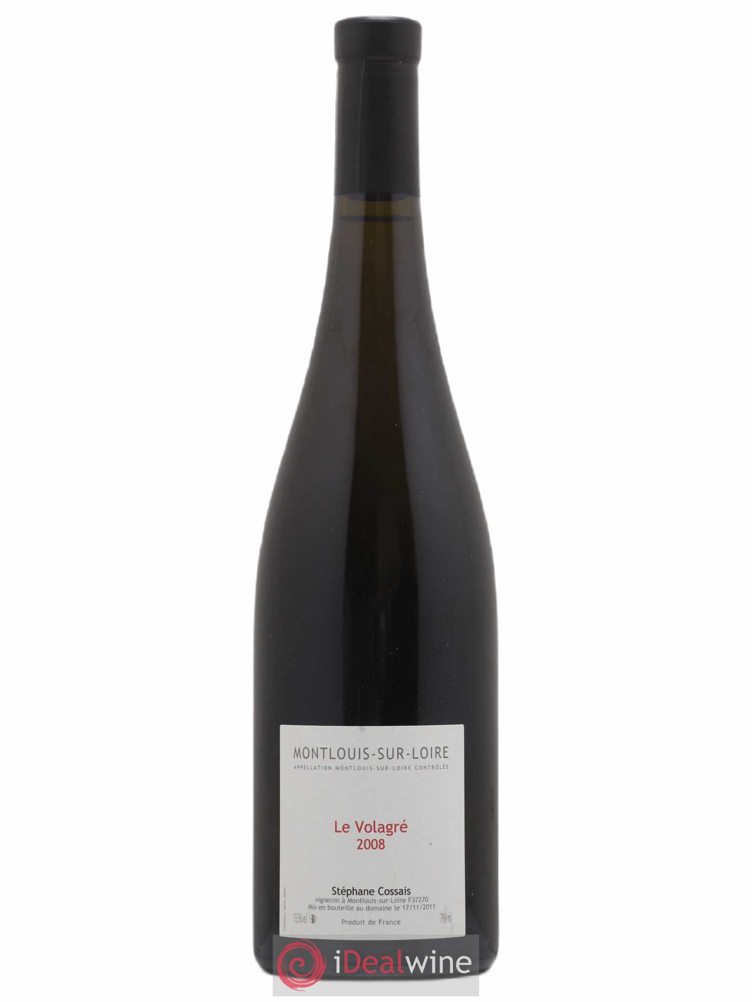 Montlouis-sur-Loire Le Volagré Stéphane Cossais 2008 - Lot de 1 bouteille - 0