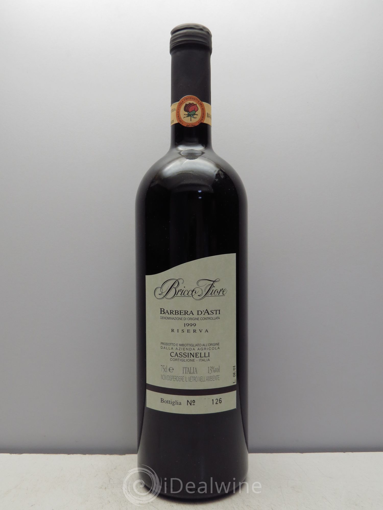 Italie Barbera d'Asti Bricco Fiore Riserva Cassinelli 1999 - Lot de 6 bouteilles - 0
