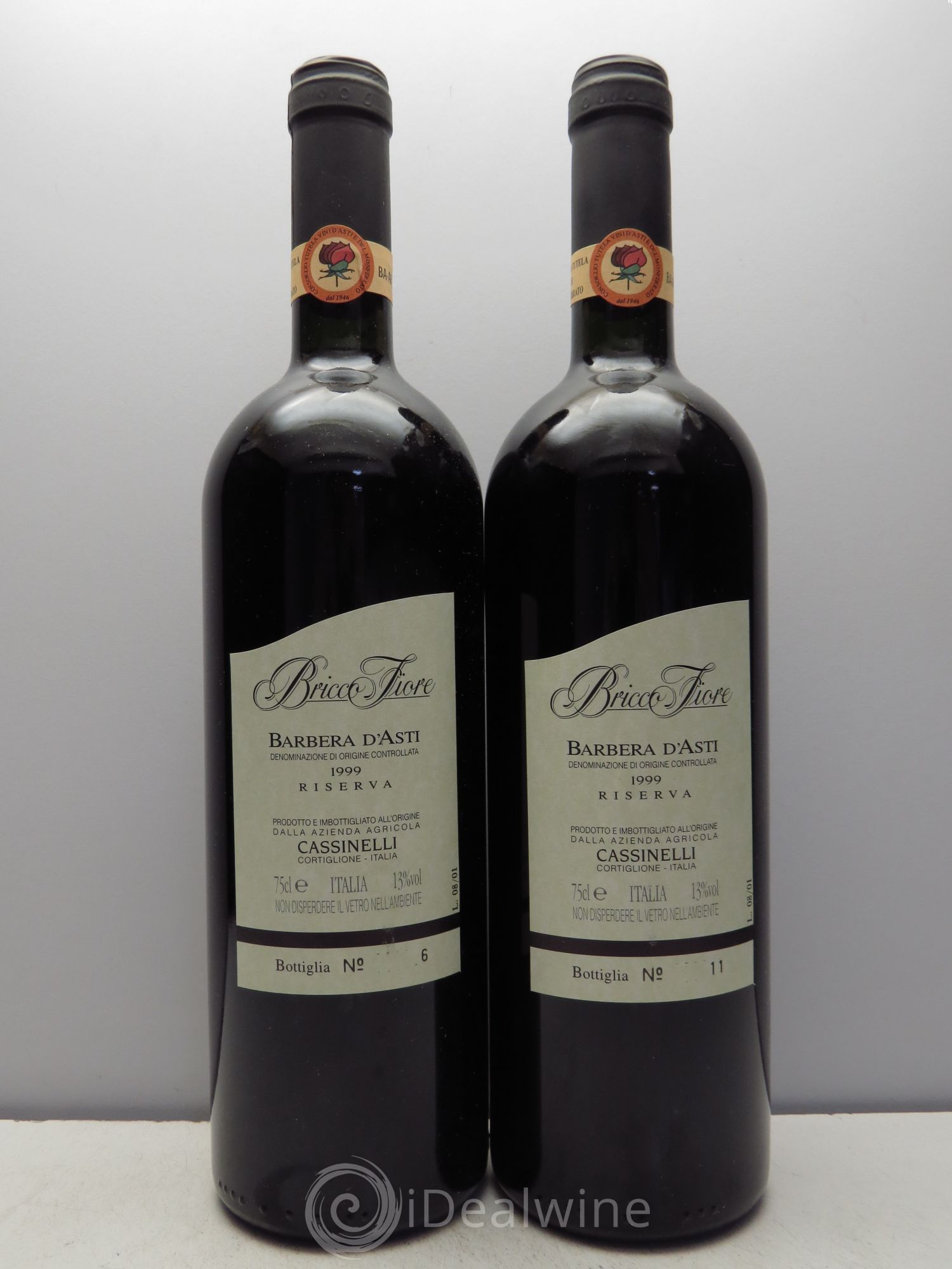 Italie Barbera d'Asti Bricco Fiore Riserva Cassinelli 1999 - Lot de 2 bouteilles - 0