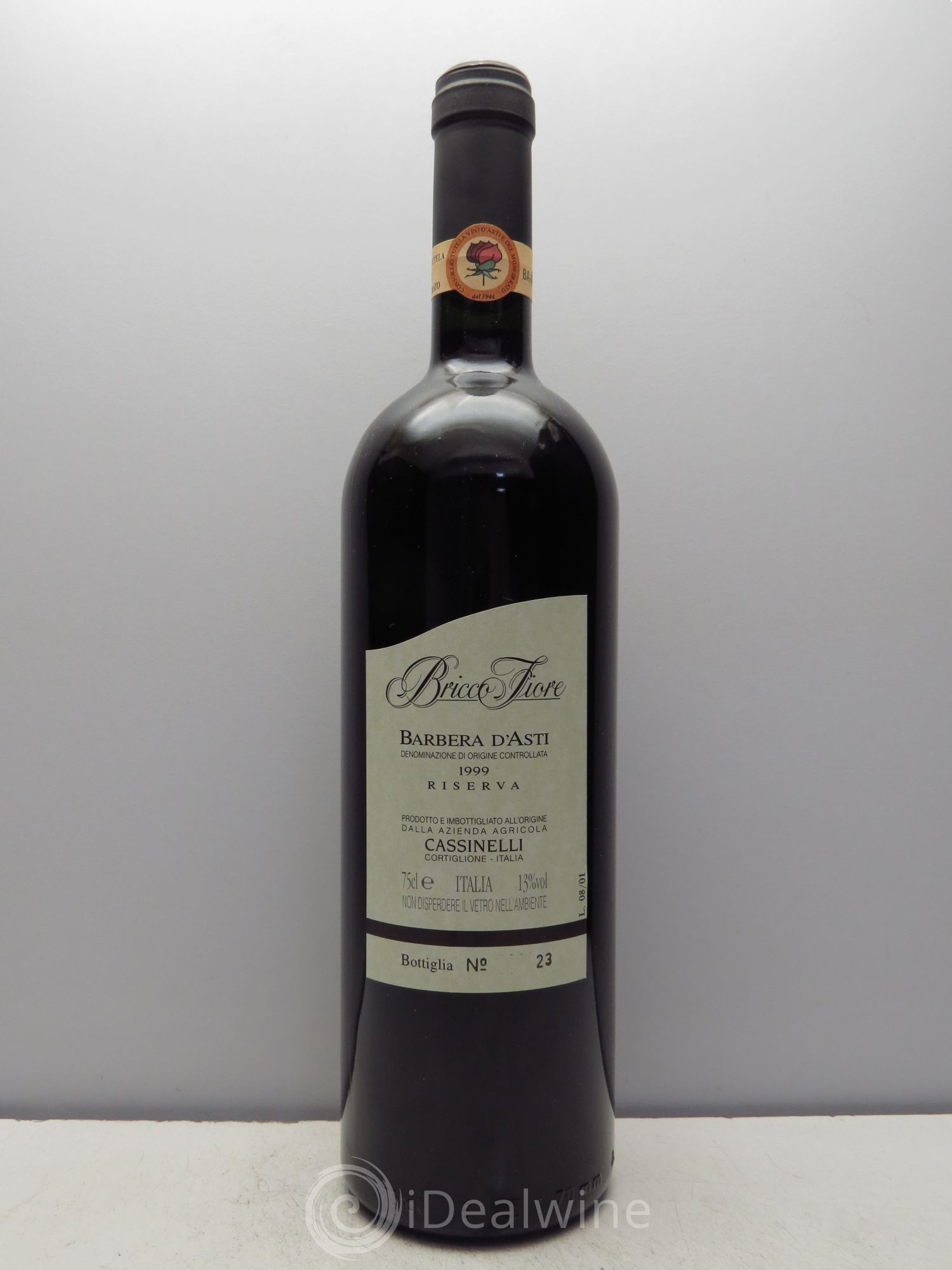Italie Barbera d'Asti Bricco Fiore Riserva Cassinelli 1999 - Lot de 1 bouteille - 0