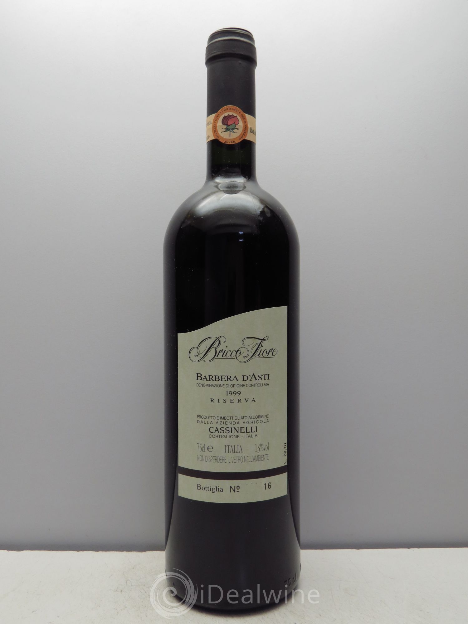 Italie Barbera d'Asti Bricco Fiore Riserva Cassinelli 1999 - Lot de 1 bouteille - 0