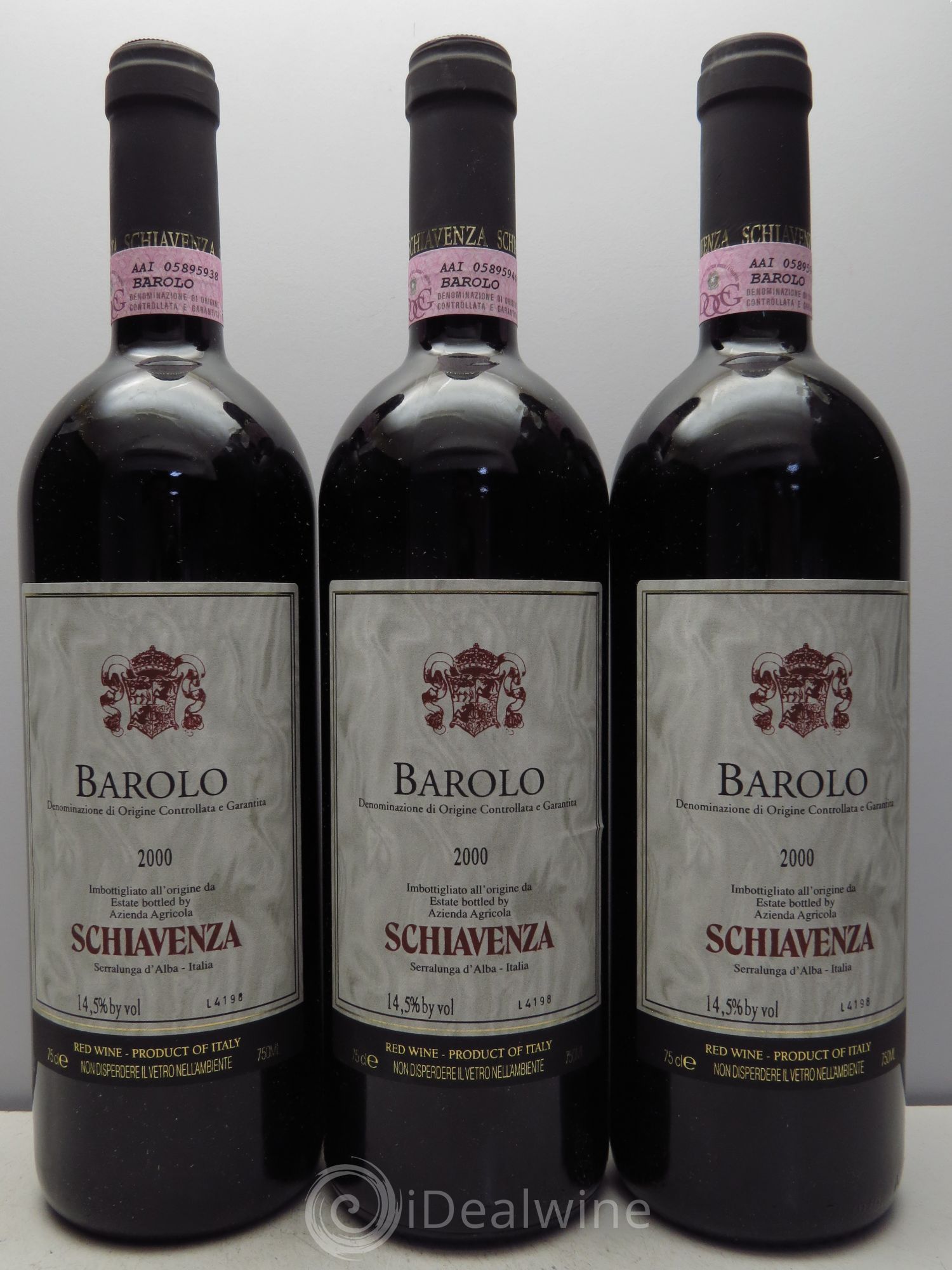 Barolo Schiavenza 2000 - Lot de 3 bouteilles - 0