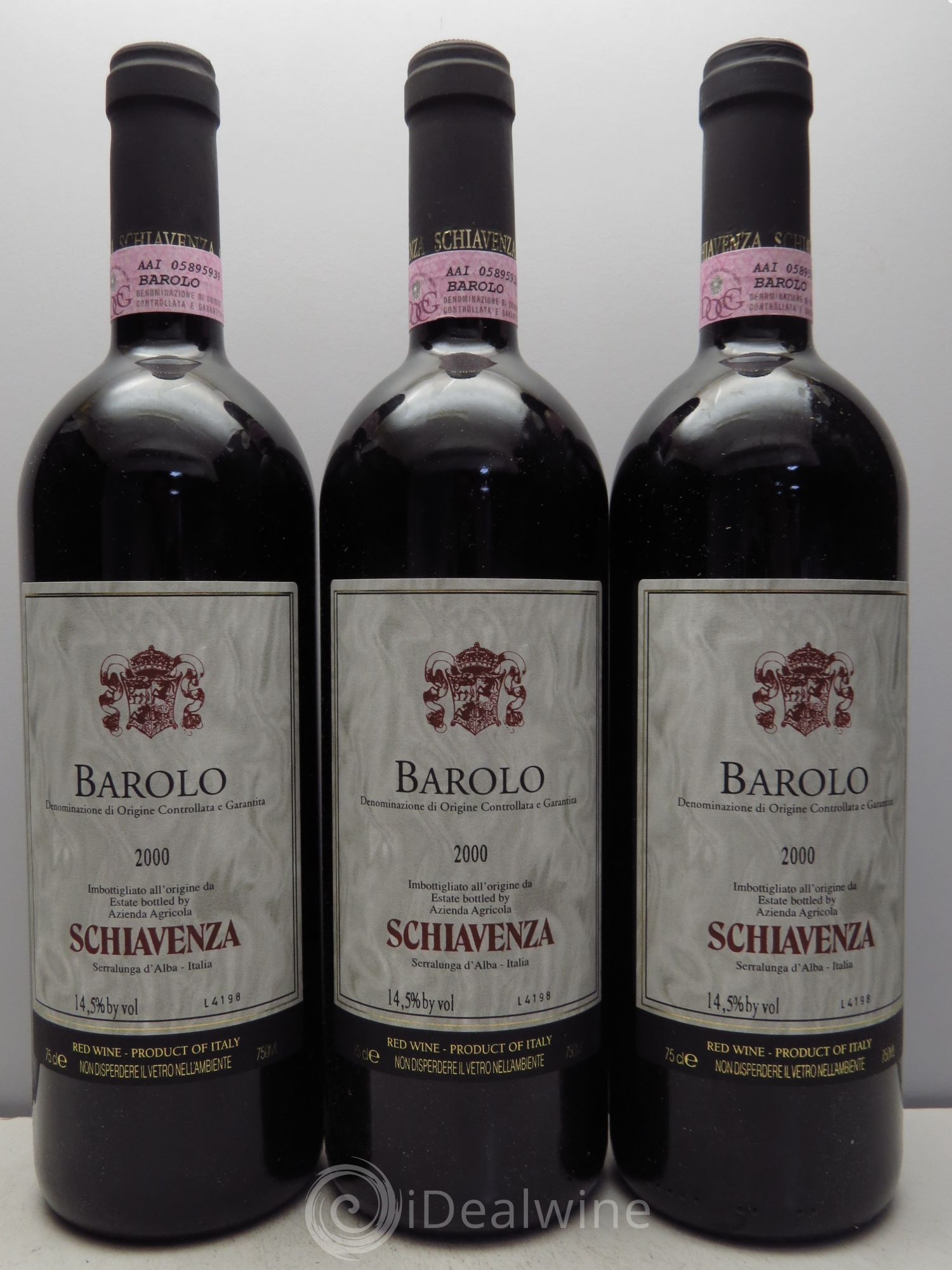 Barolo Schiavenza 2000 - Lot de 3 bouteilles - 0