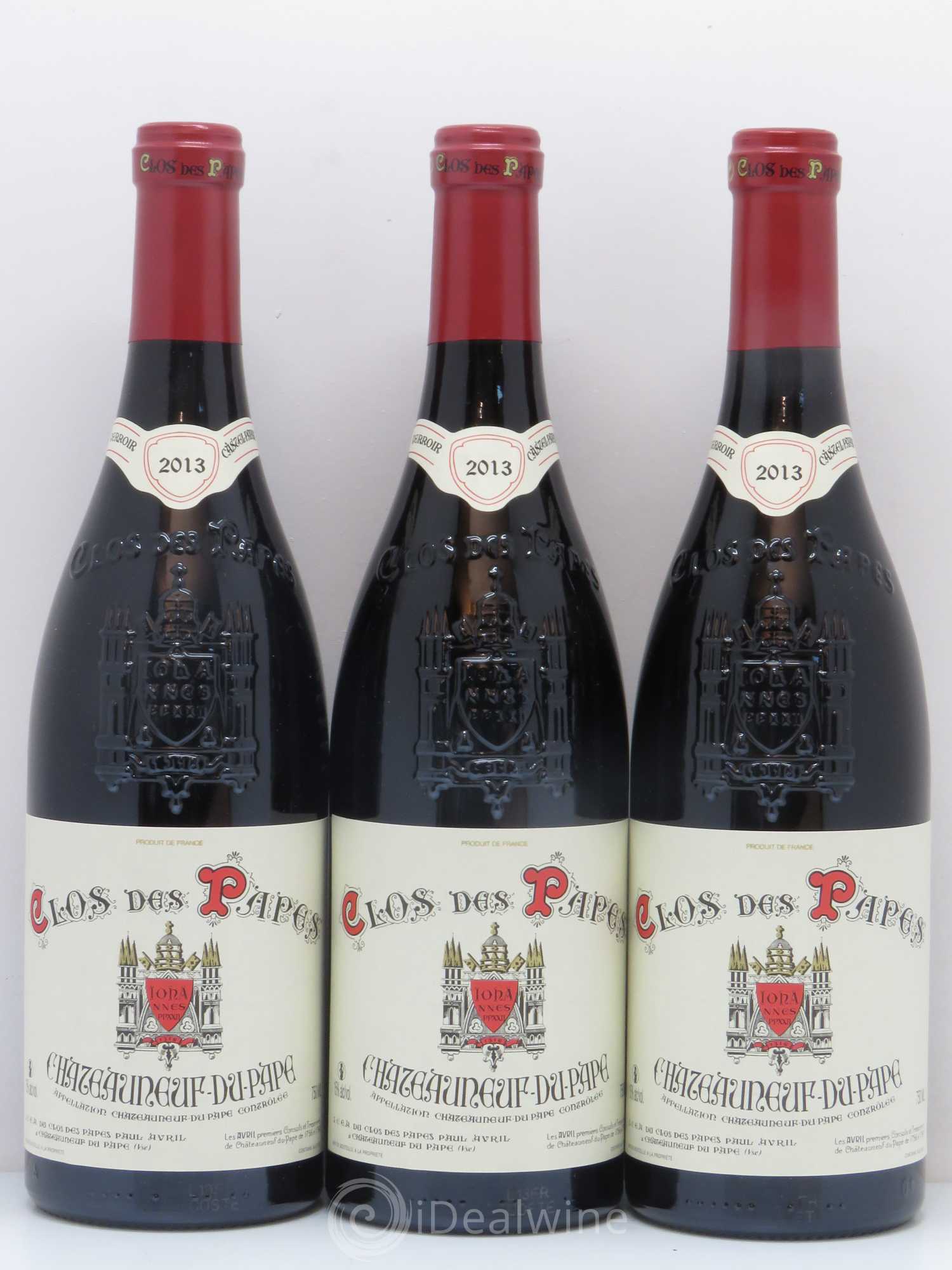 Châteauneuf-du-Pape Clos des Papes - Paul Avril (sans prix de réserve) 2013 - Lot de 3 bouteilles - 0