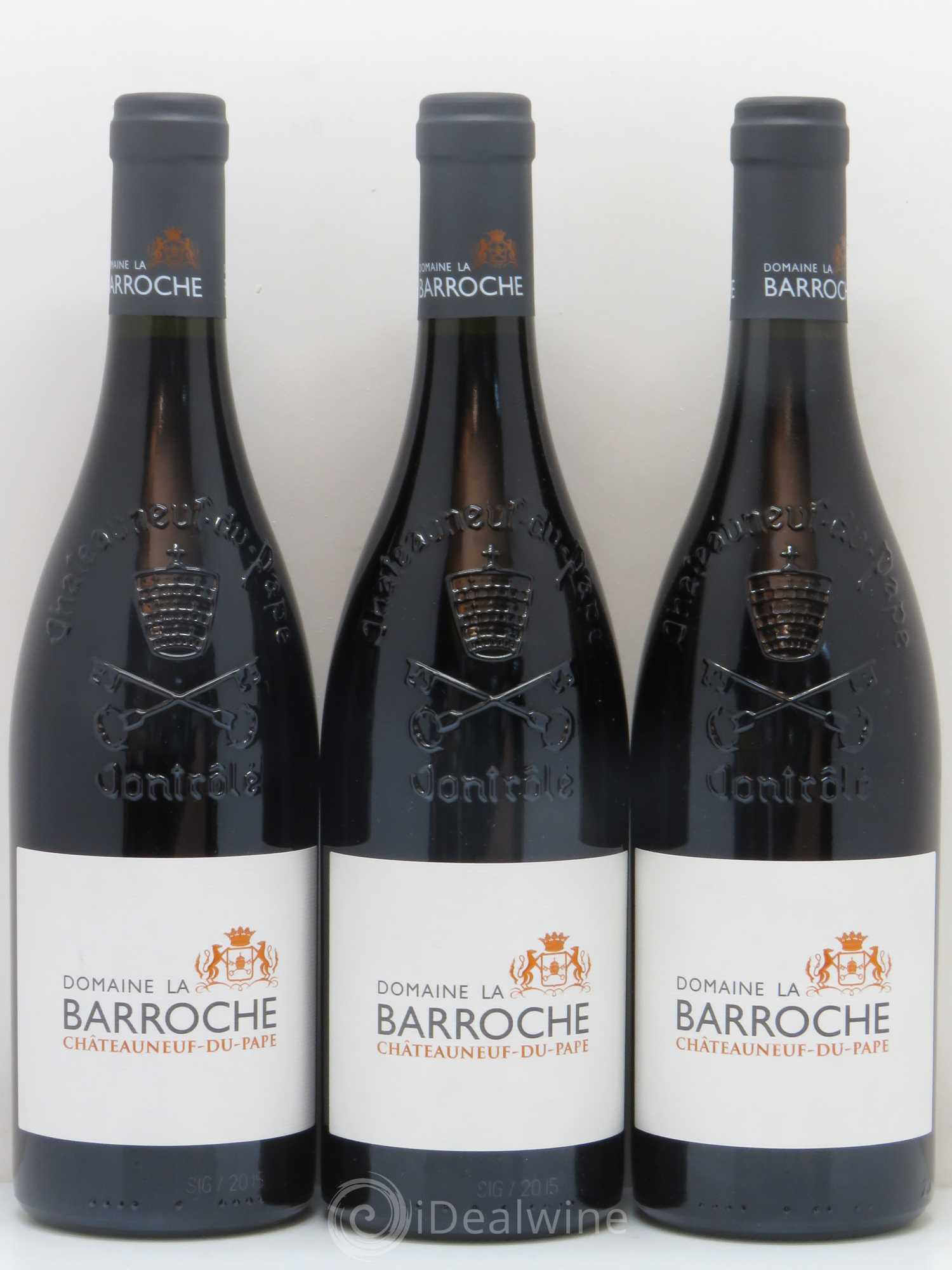 Châteauneuf-du-Pape La Barroche (Domaine de) Signature Julien Barrot (sans prix de réserve) 2015 - Lot de 3 bouteilles - 0