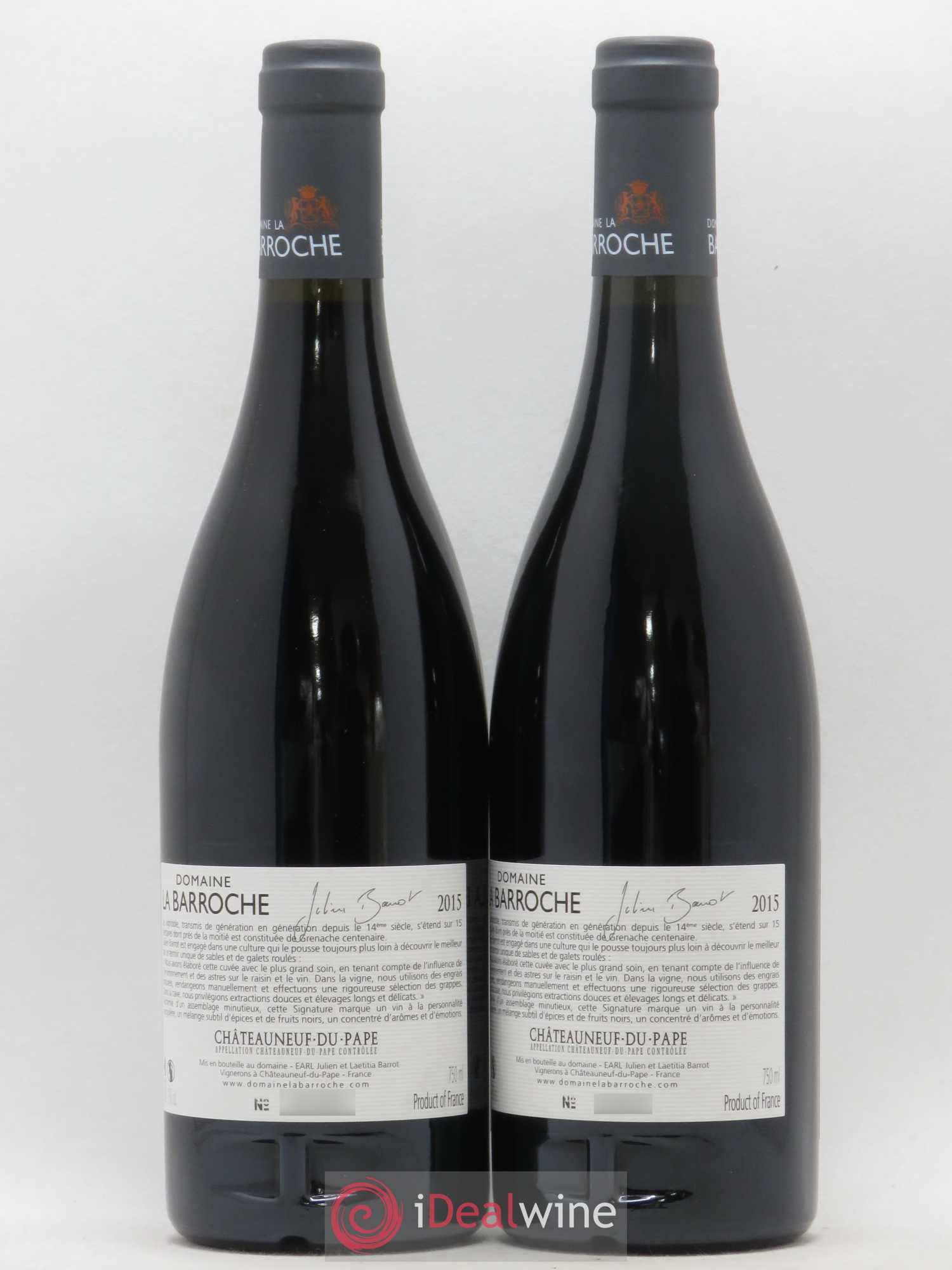 Châteauneuf-du-Pape La Barroche 2015 - Lot de 2 bouteilles - 1