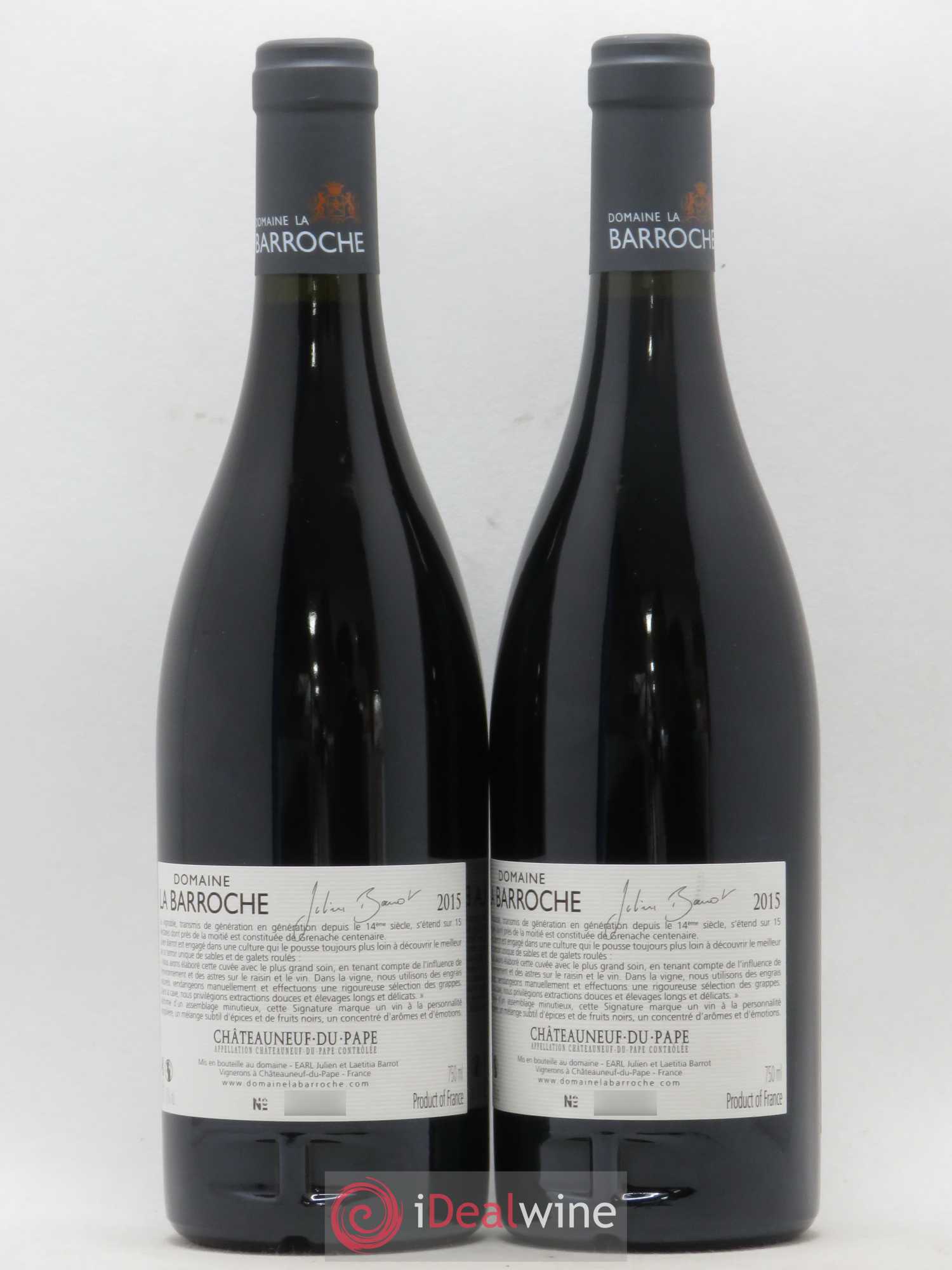 Châteauneuf-du-Pape La Barroche 2015 - Posten von 2 Flaschen - 1