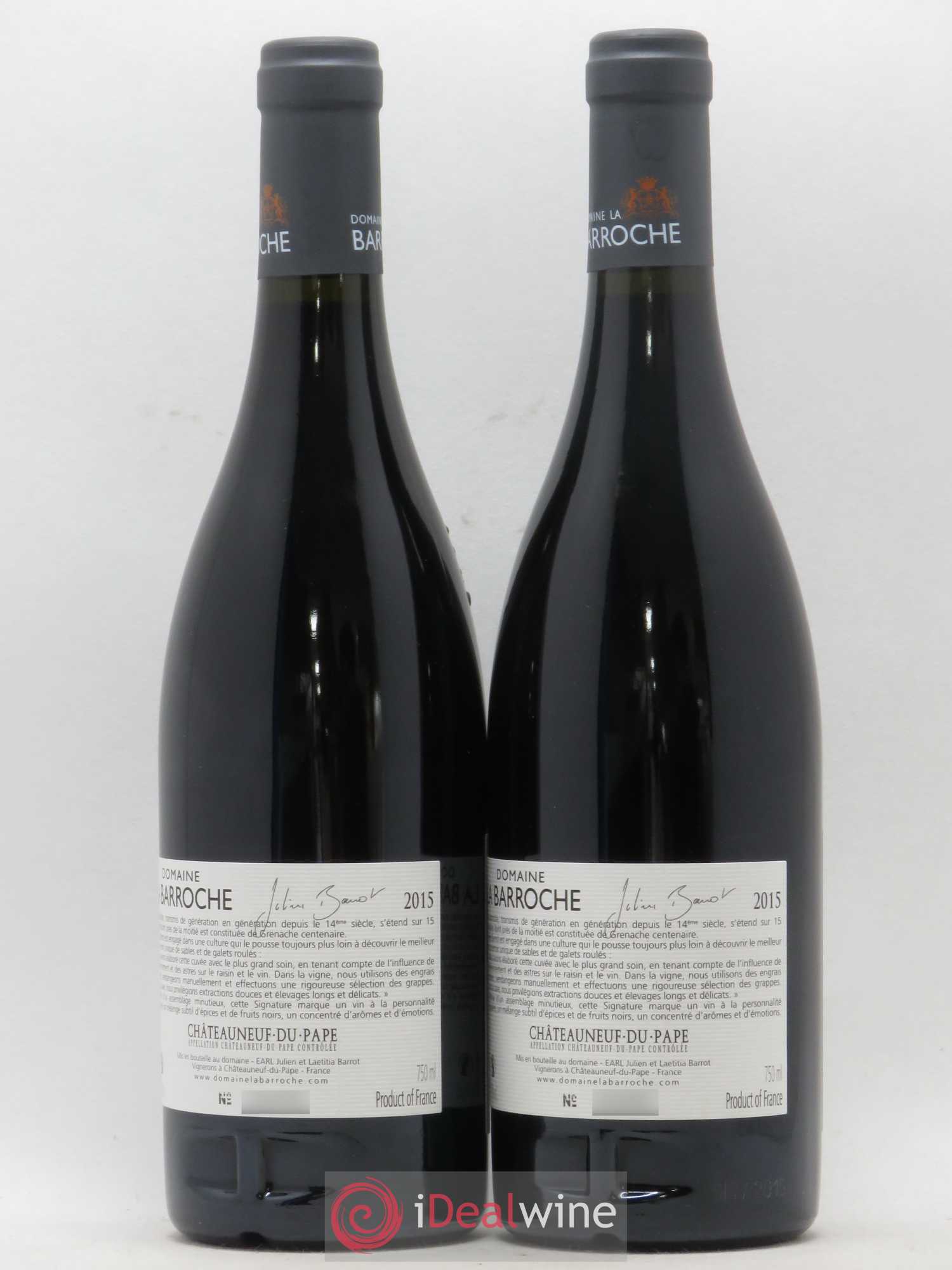 Châteauneuf-du-Pape La Barroche 2015 - Lot de 2 bouteilles - 1