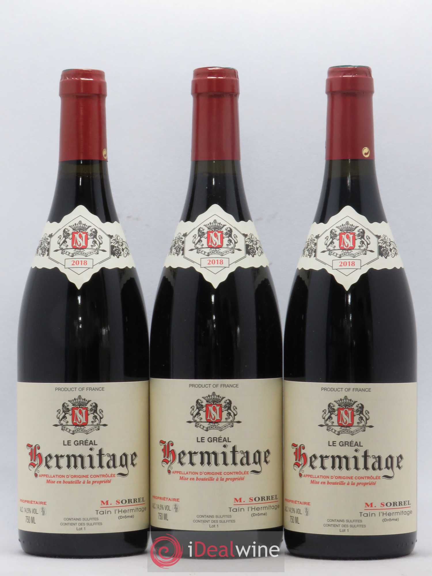 Hermitage Le Gréal Marc Sorrel 2018 - Lot de 3 bouteilles - 0