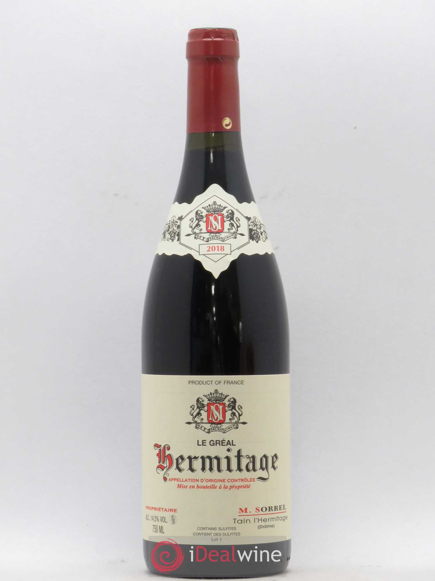 Hermitage Le Gréal Marc Sorrel 2018 - Lot de 1 bouteille - 0