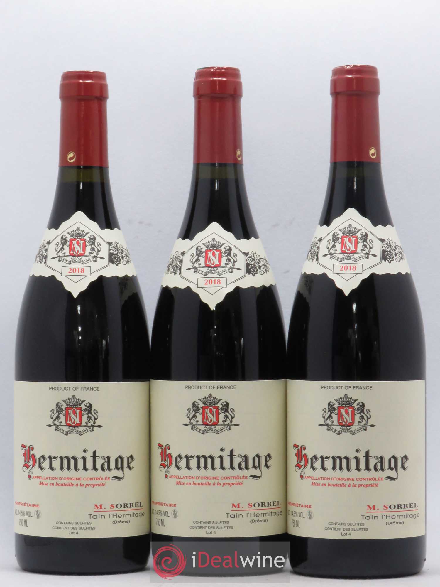 Hermitage Marc Sorrel 2018 - Lot de 3 bouteilles - 0