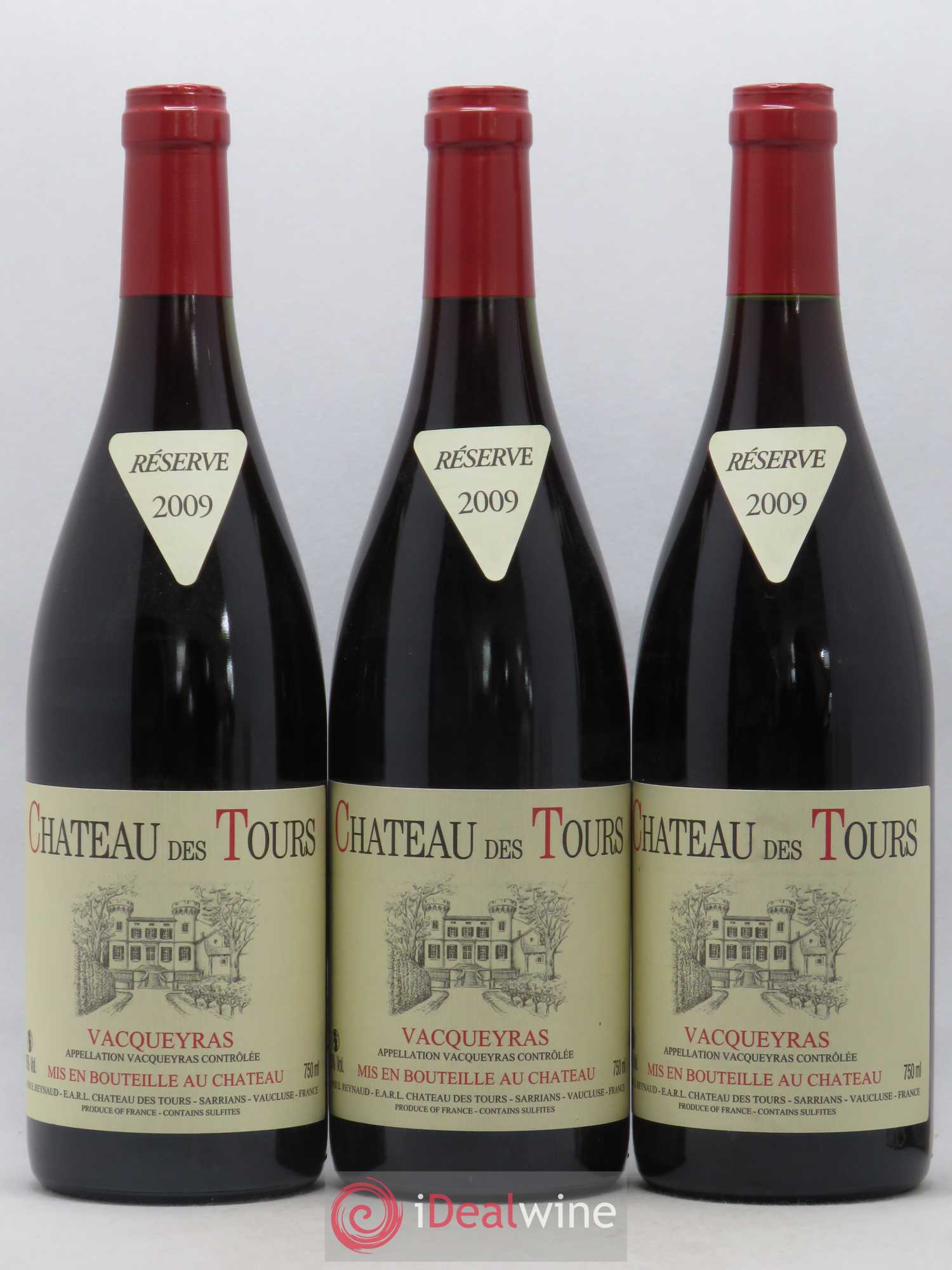 Vacqueyras Château des Tours Emmanuel Reynaud 2009 - Lot de 3 bouteilles - 0