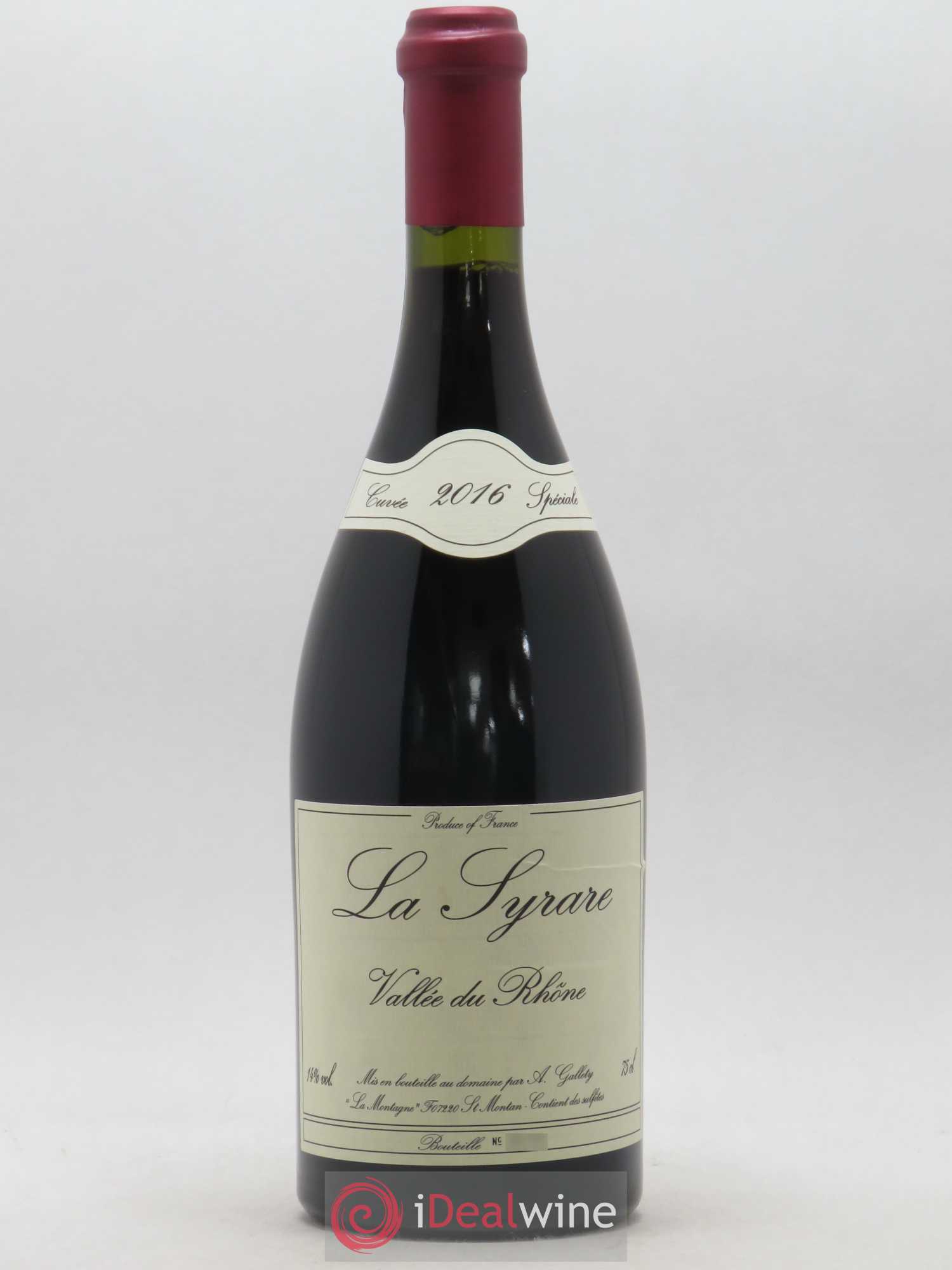 Côtes du Vivarais La Syrare Gallety (Domaine) 2016 - Lot de 1 bouteille - 0