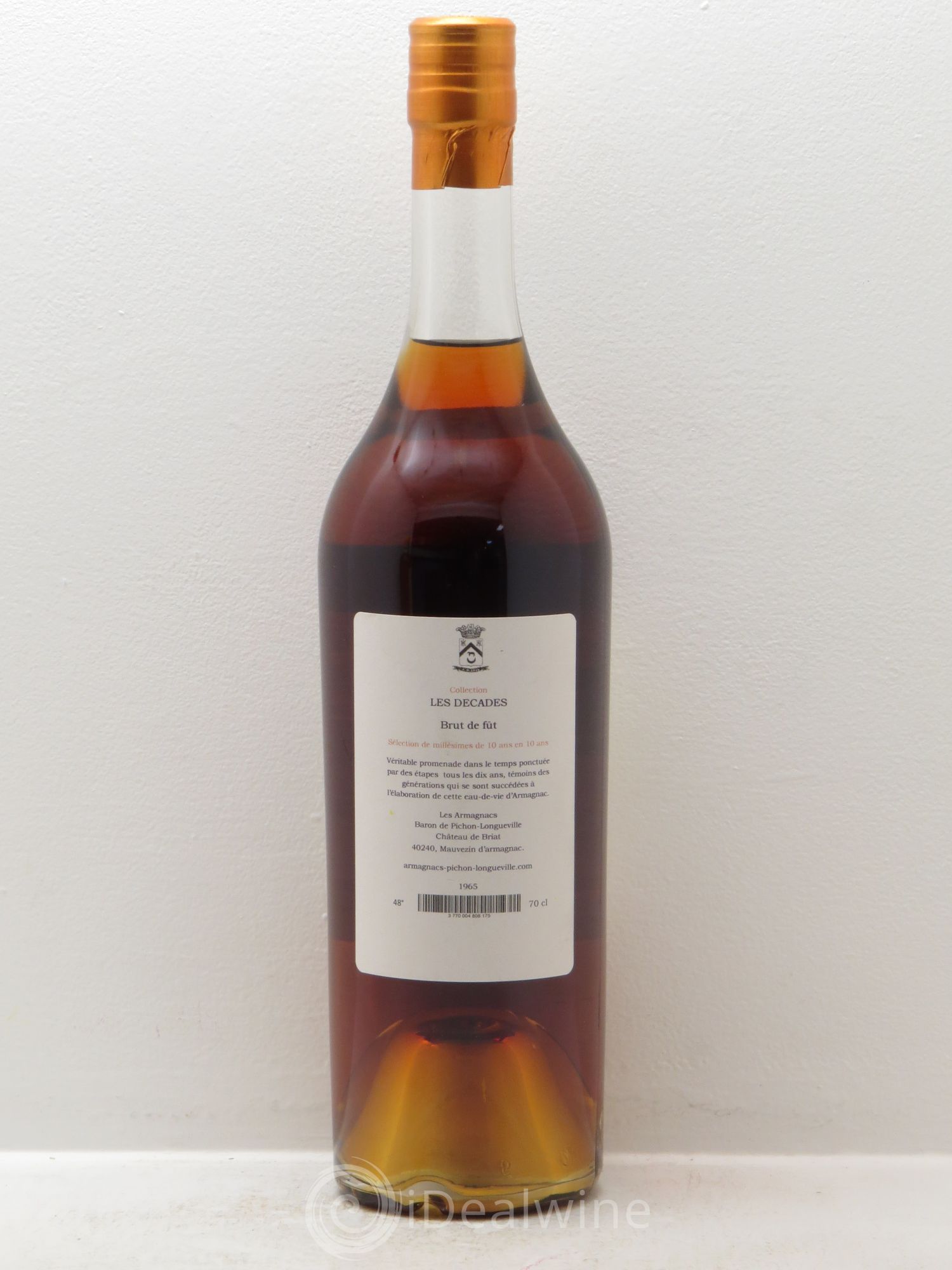 Armagnac Baron de Pichon Longueville (48°) 1965 - Posten von 1 Flasche - 1