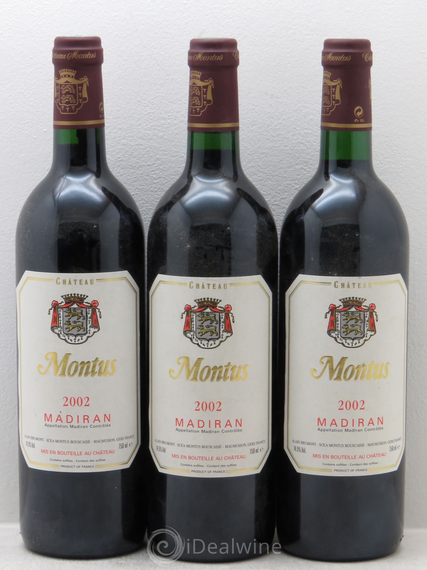 Madiran Château Montus Alain Brumont 2002 - Lot de 3 bouteilles - 0