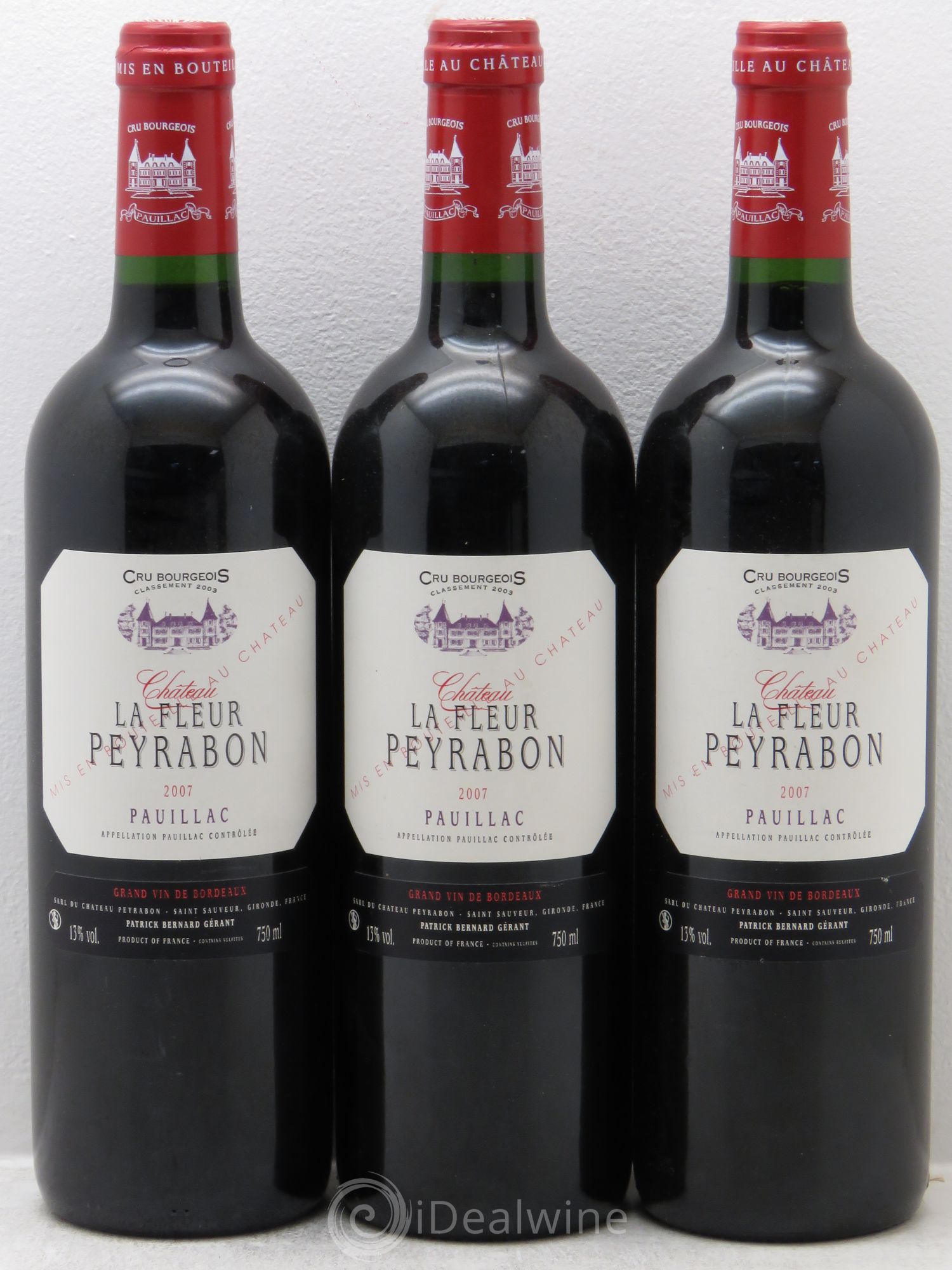 Château La Fleur Peyrabon Cru Bourgeois 2007 - Lot de 3 bouteilles - 0