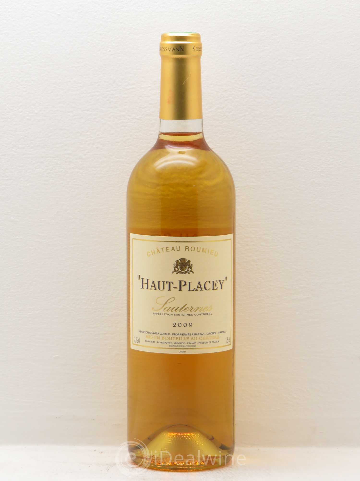 Sauternes Château Roumieu Haut Placey (sans prix de réserve) 2009 - Posten von 1 Flasche - 0