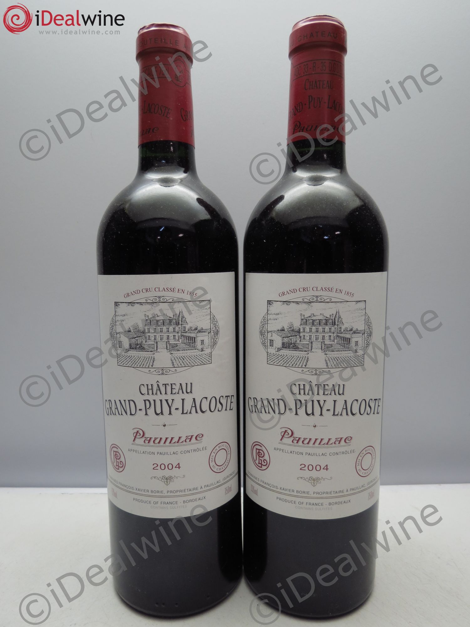 Château Grand Puy Lacoste 5ème Grand Cru Classé 2004 - Lot de 2 bouteilles - 0