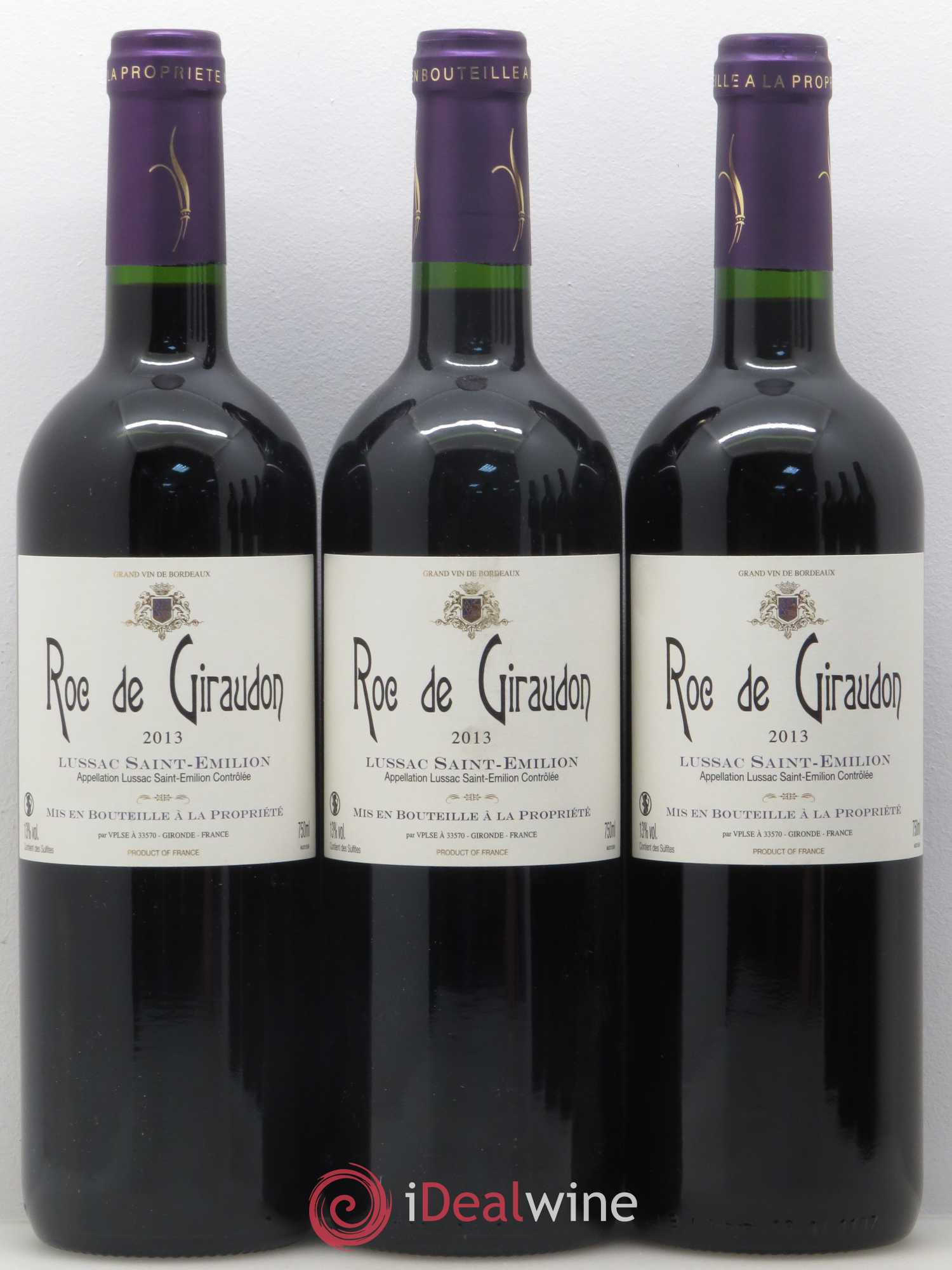 Bordeaux Lussac Saint-Emilion Roc de Giraudon 2013 - Lot de 6 bouteilles - 1