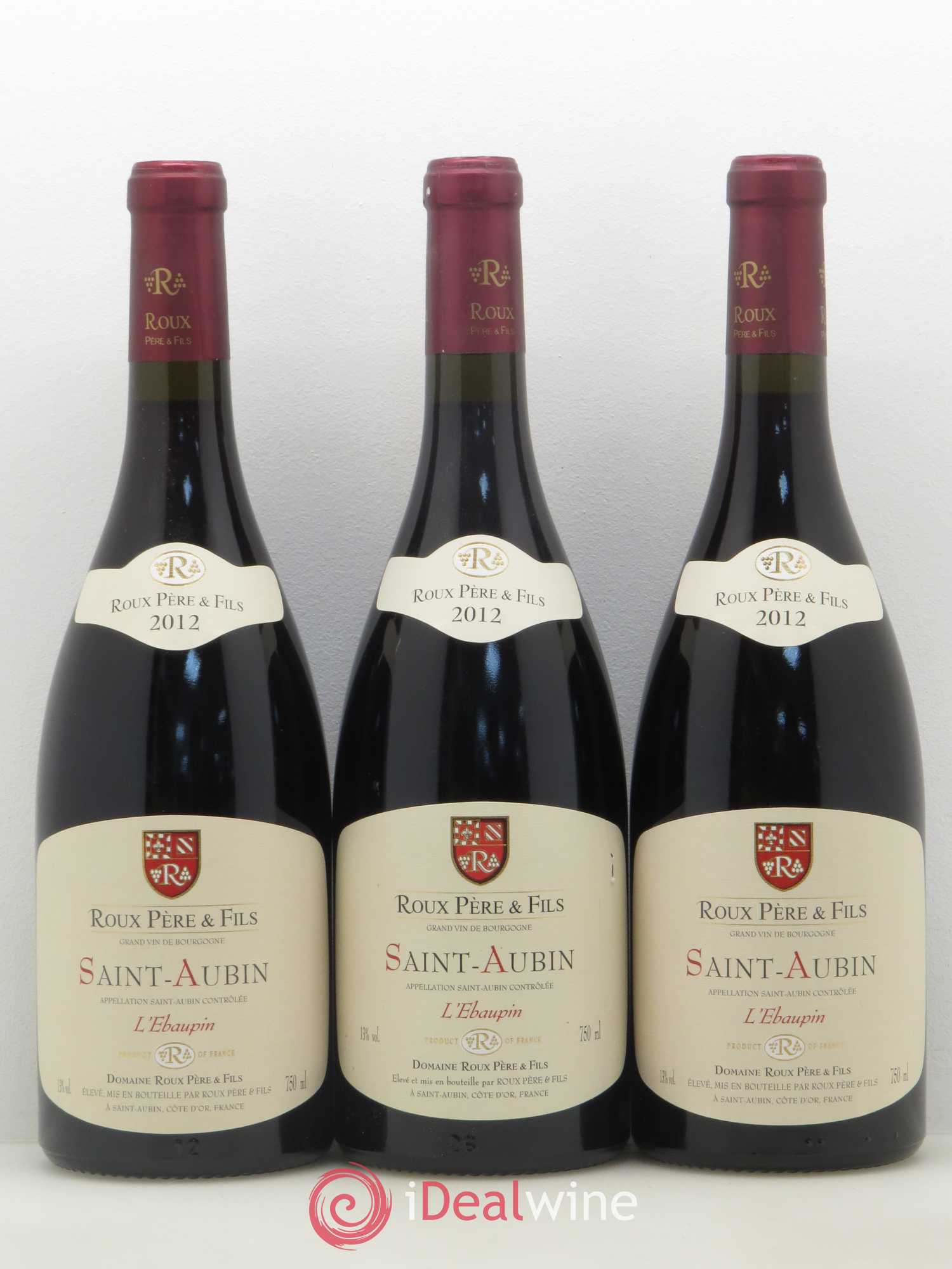 Saint-Aubin L'Ebaupin Roux Père et Fils 2012 - Lot de 3 bouteilles - 0