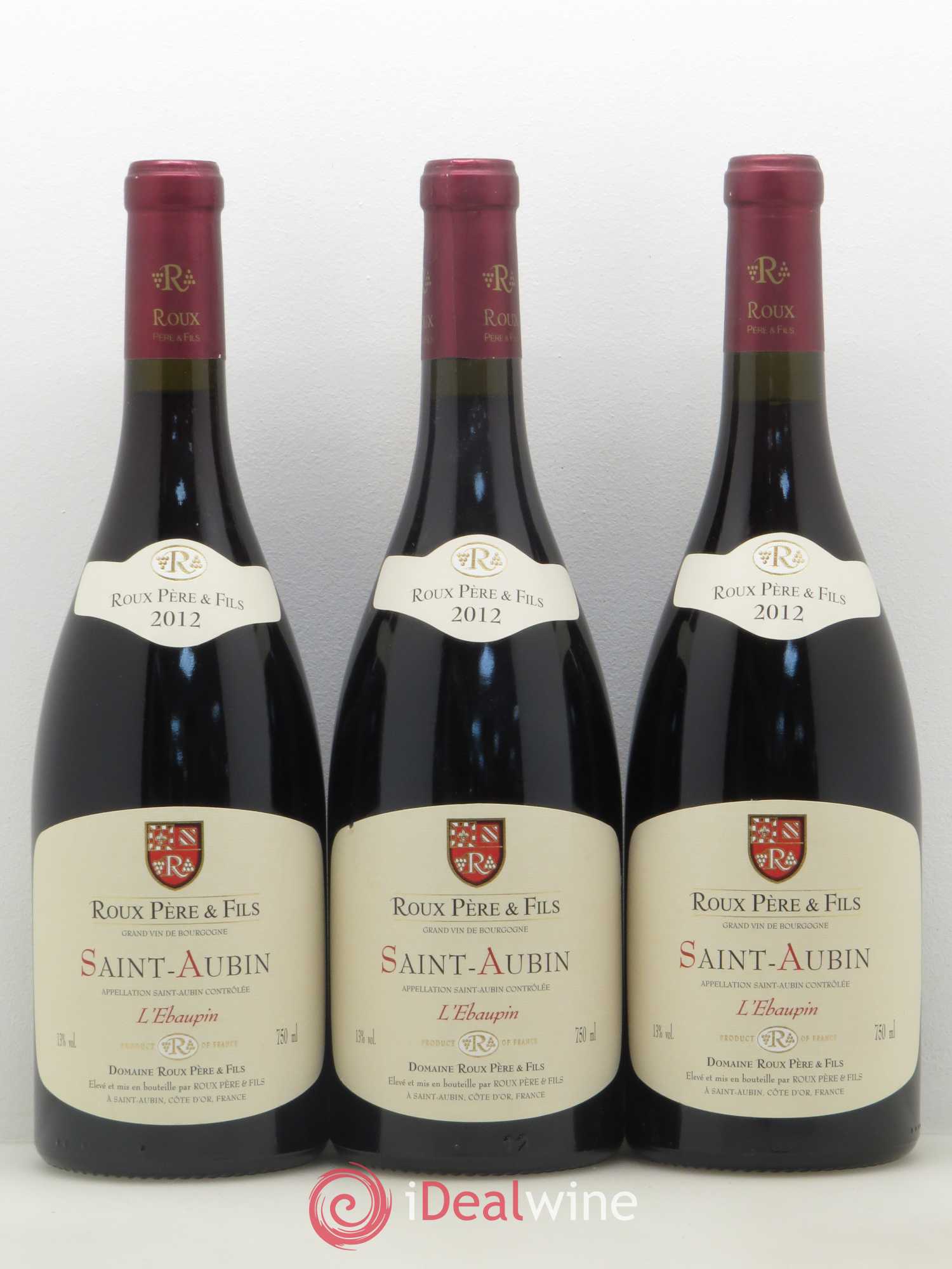 Saint-Aubin L'Ebaupin Roux Père et Fils 2012 - Lot de 3 bouteilles - 0