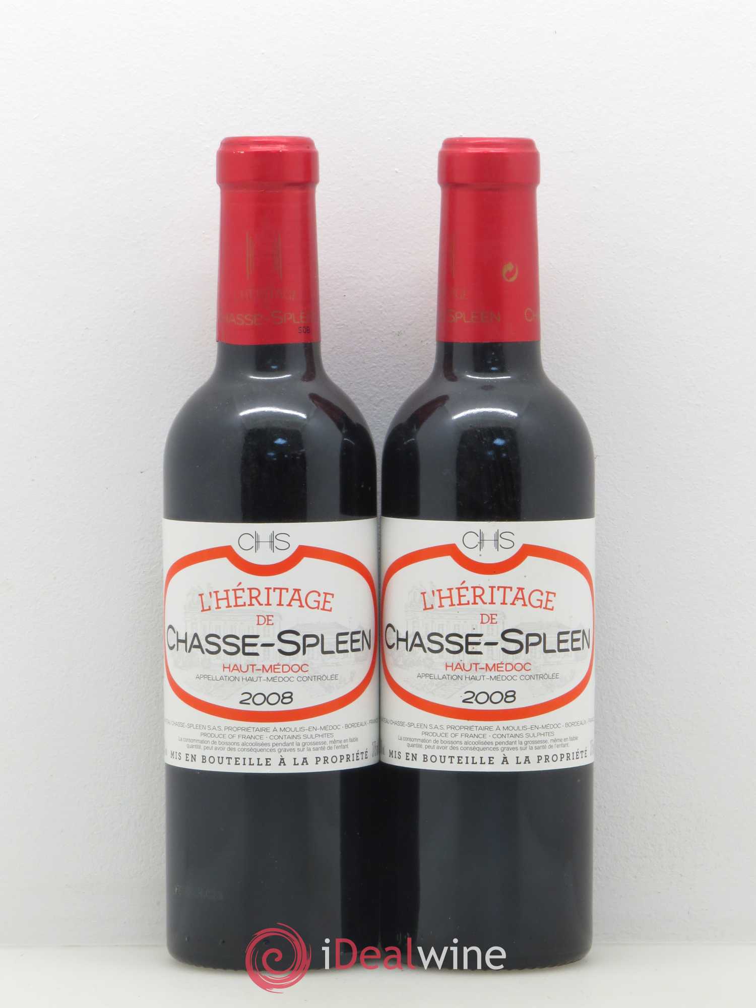 Héritage (Ermitage) de Chasse Spleen 2008 - Lot de 2 demi bouteilles - 0