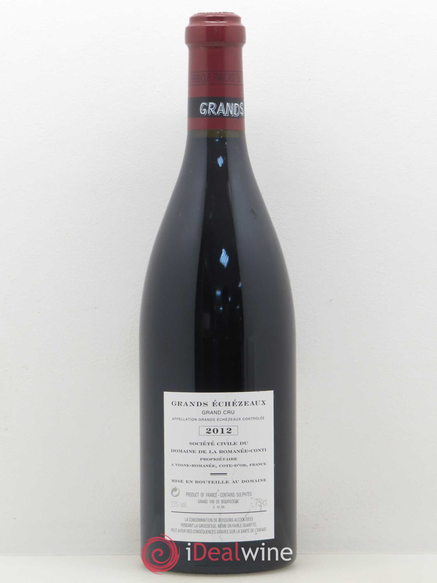 Grands-Echezeaux Grand Cru Domaine de la Romanée-Conti 2012 - Lot of 1 bottle - 1