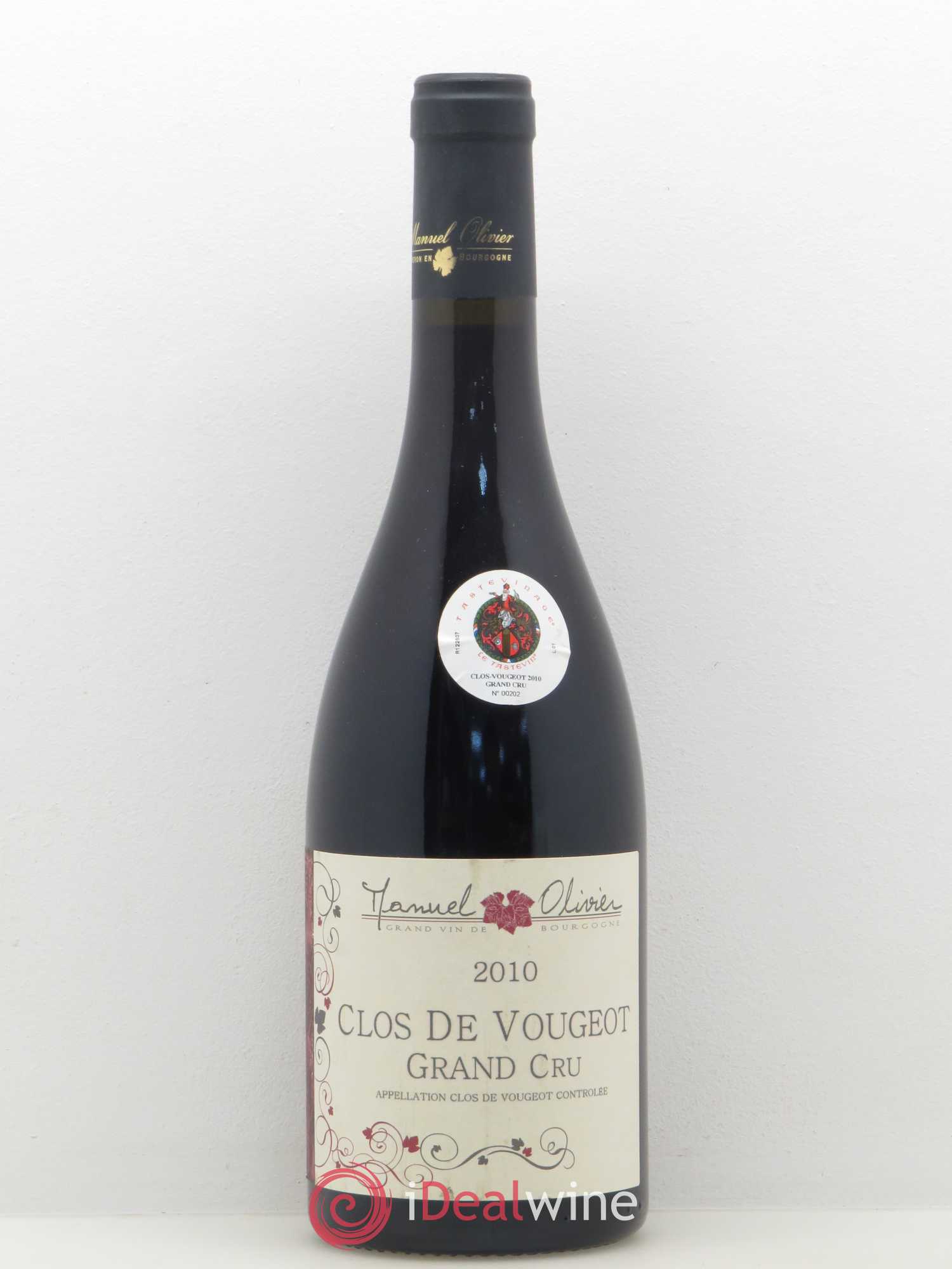 Clos de Vougeot Grand Cru Manuel Olivier 2010 - Lot de 1 bouteille - 0
