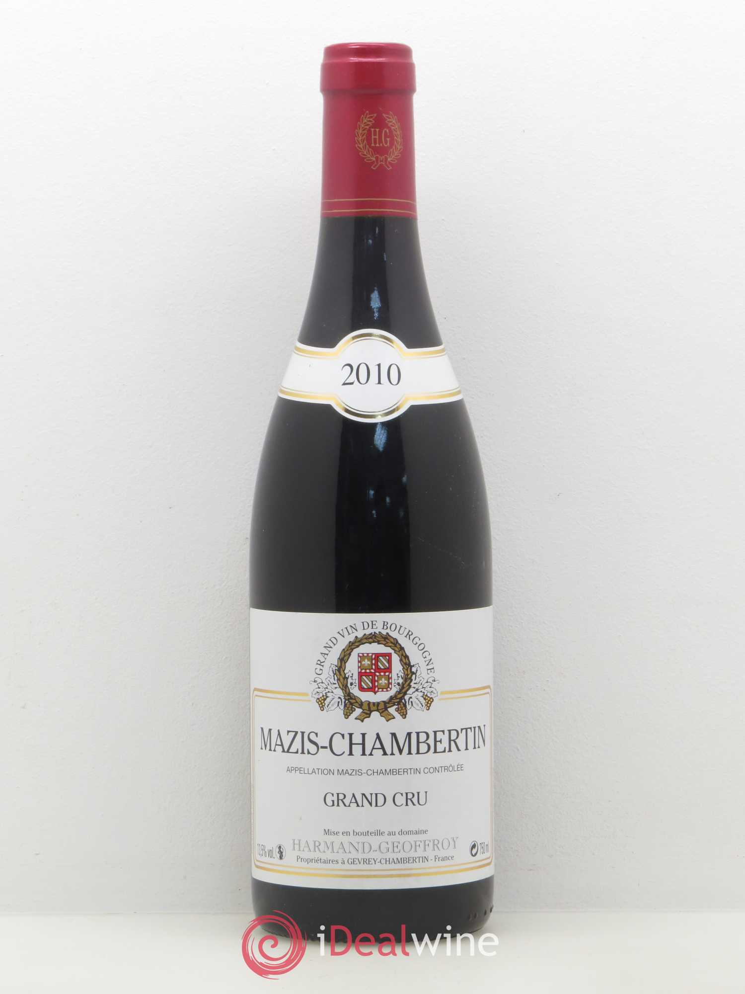 Mazis-Chambertin Grand Cru Harmand-Geoffroy (Domaine) 2010 - Lot de 1 bouteille - 0