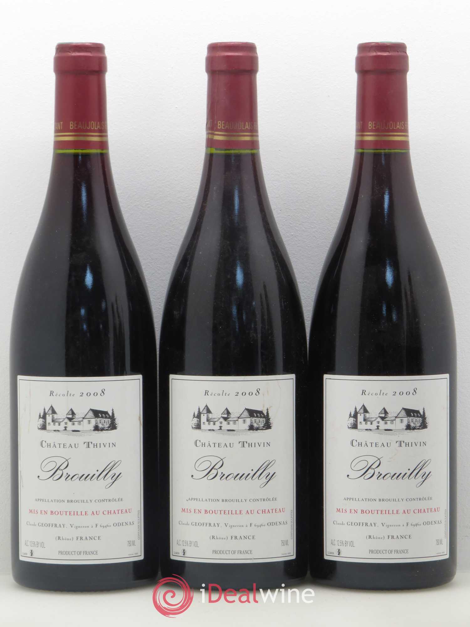 Brouilly Reverdon Château Thivin 2008 - Posten von 5 Flaschen - 1