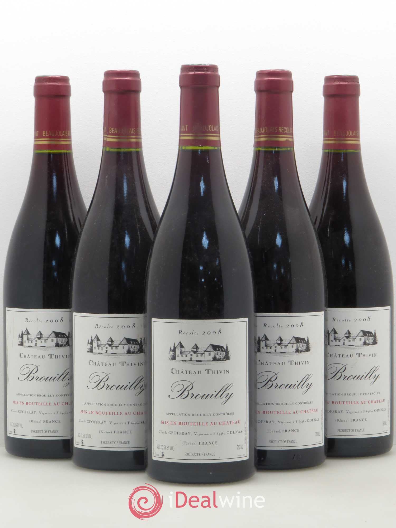Brouilly Reverdon Château Thivin 2008 - Posten von 5 Flaschen - 0