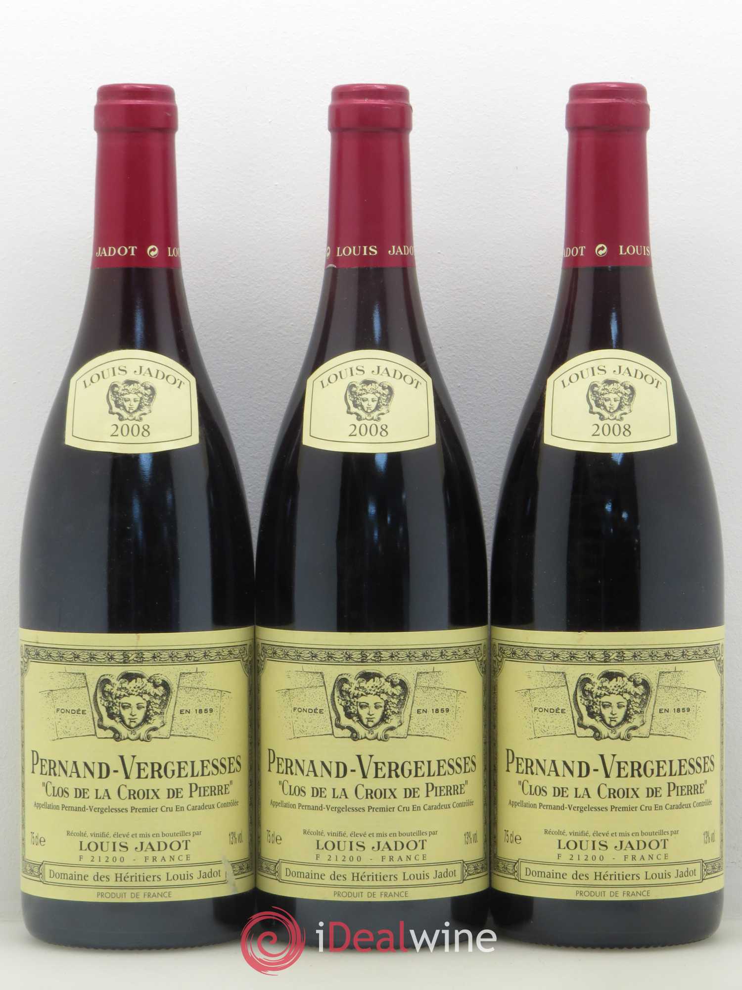 Pernand-Vergelesses 1er Cru Clos de La Croix de Pierre Louis Jadot 2008 - Posten von 3 Flaschen - 0