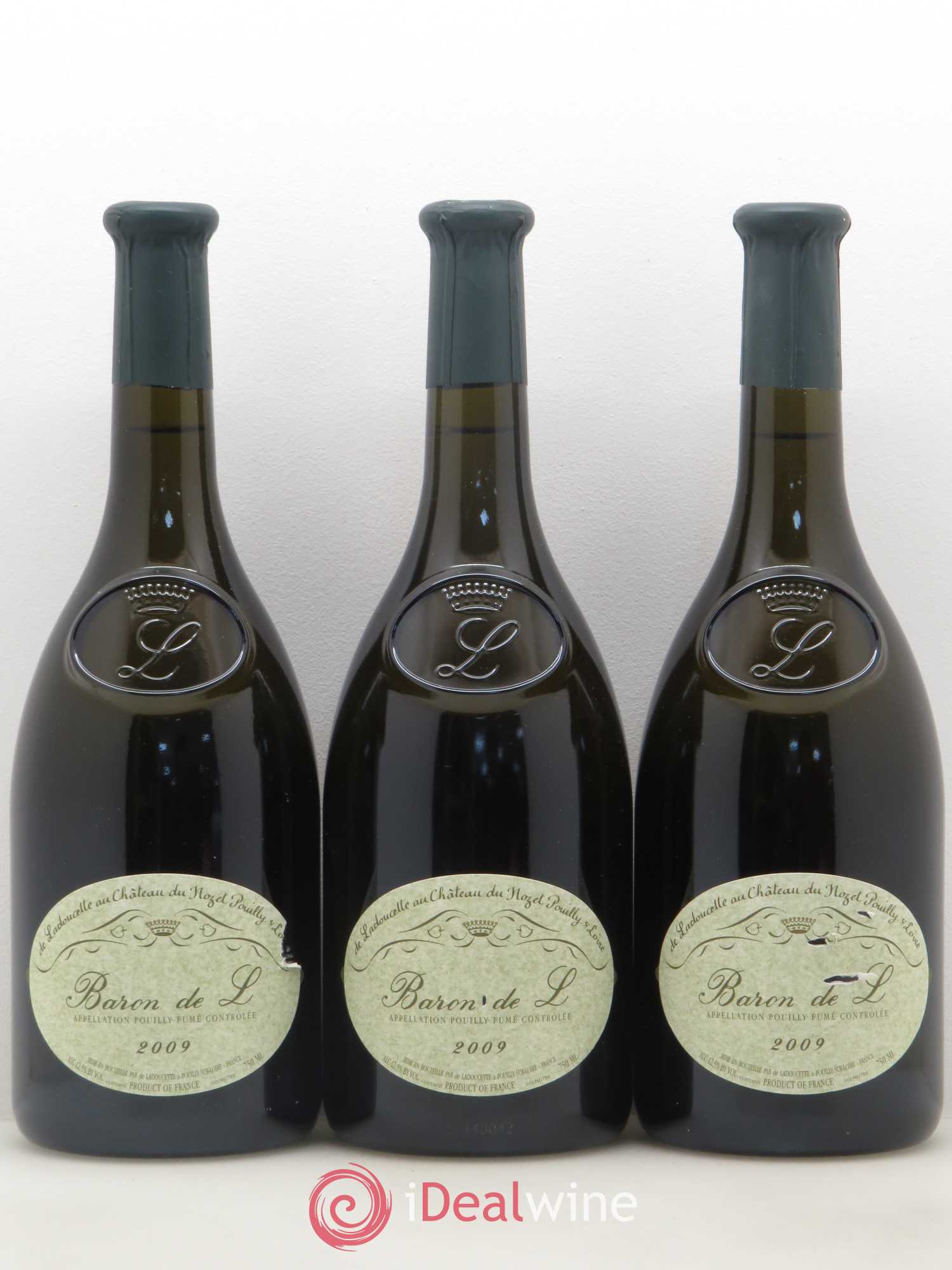 Pouilly-Fumé Baron de L Patrick de Ladoucette 2009 - Lot of 3 bottles - 0