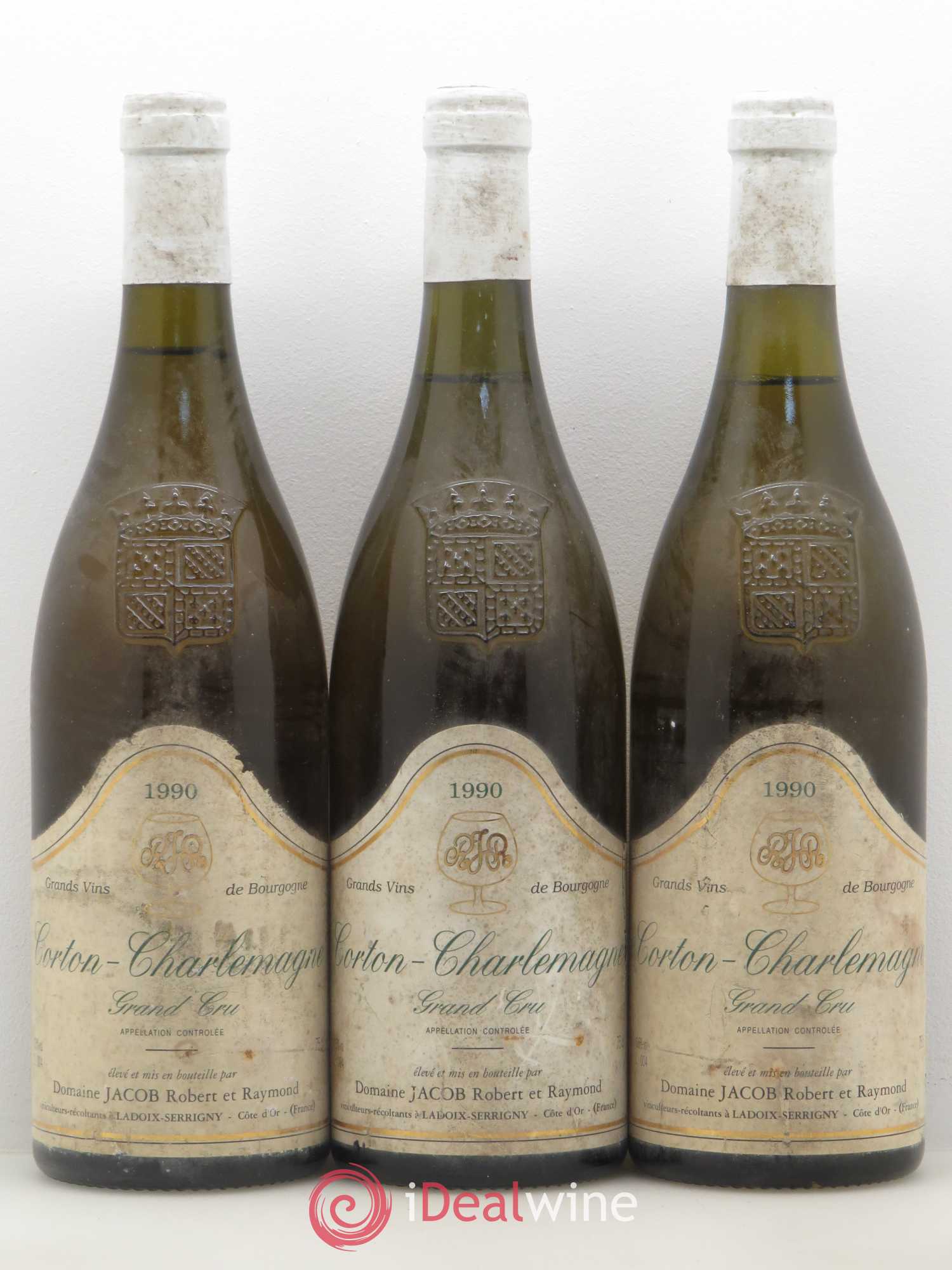 Corton-Charlemagne Grand Cru Domaine Jacob 1990 - Lot de 3 bouteilles - 0