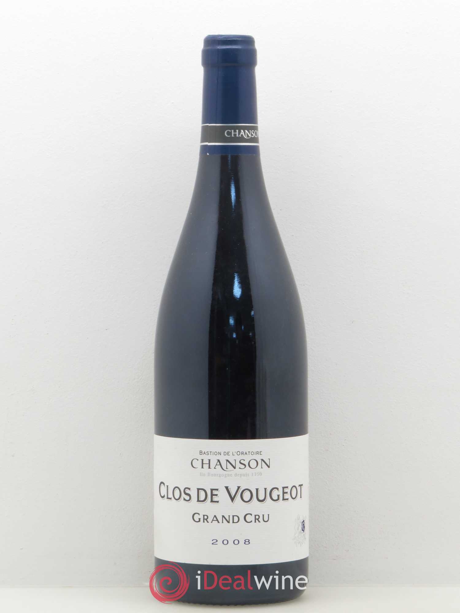 Clos de Vougeot Grand Cru Domaine Chanson 2008 - Lot de 1 bouteille - 0