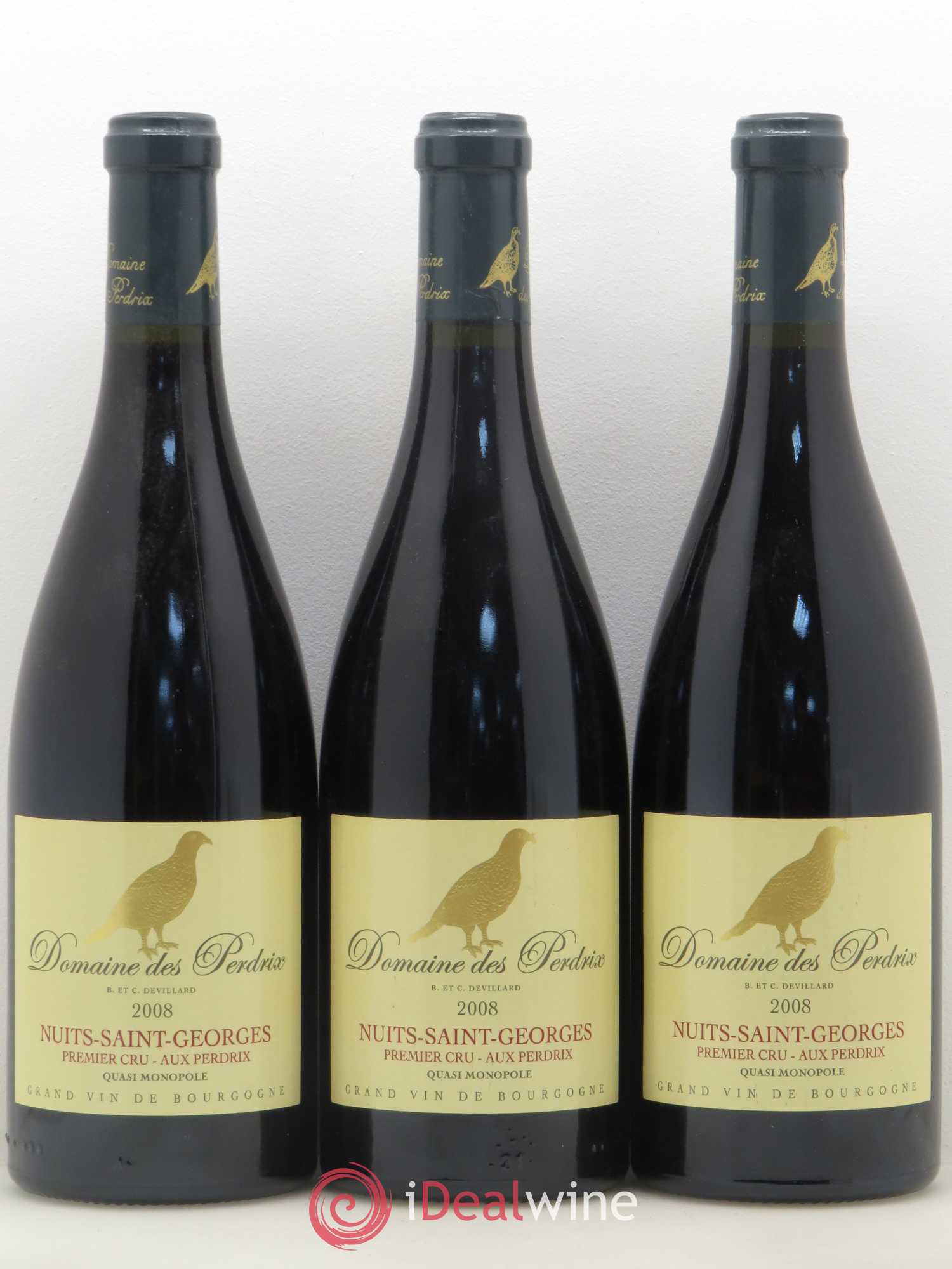 Nuits-Saint-Georges 1er Cru Aux Perdrix Perdrix (Domaine des) 2008 - Lot de 3 bouteilles - 0