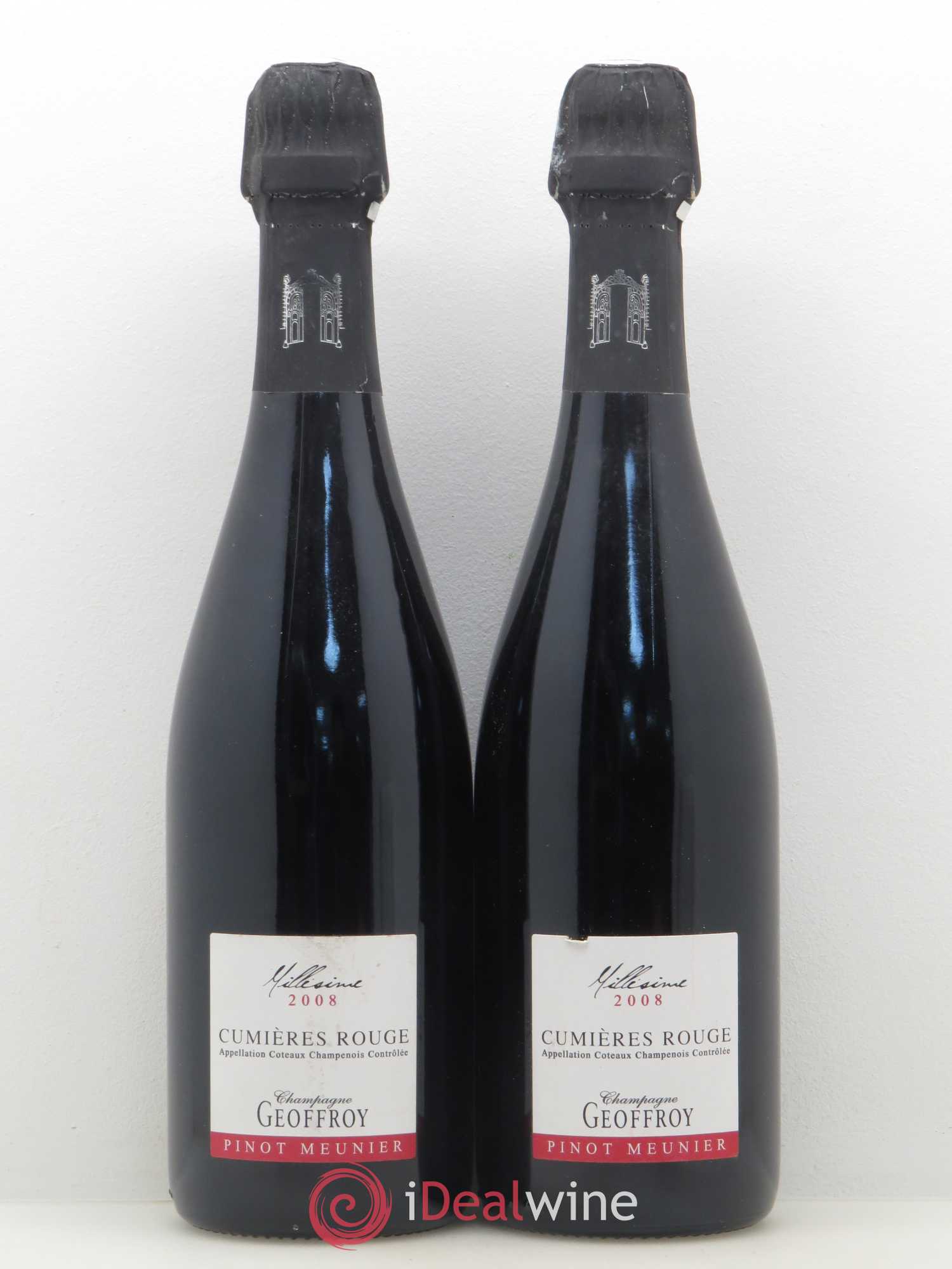 Divers Coteaux Champenois Geoffroy Pinot Meunier Cumières rouge 2008 - Posten von 2 Flaschen - 0