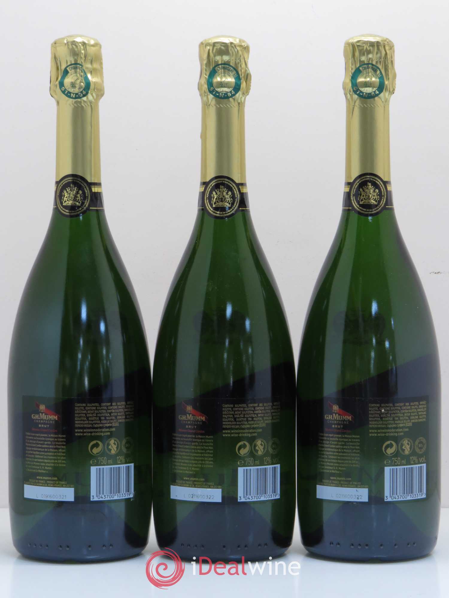 Grand Cordon Mumm - Lot de 3 bouteilles - 1