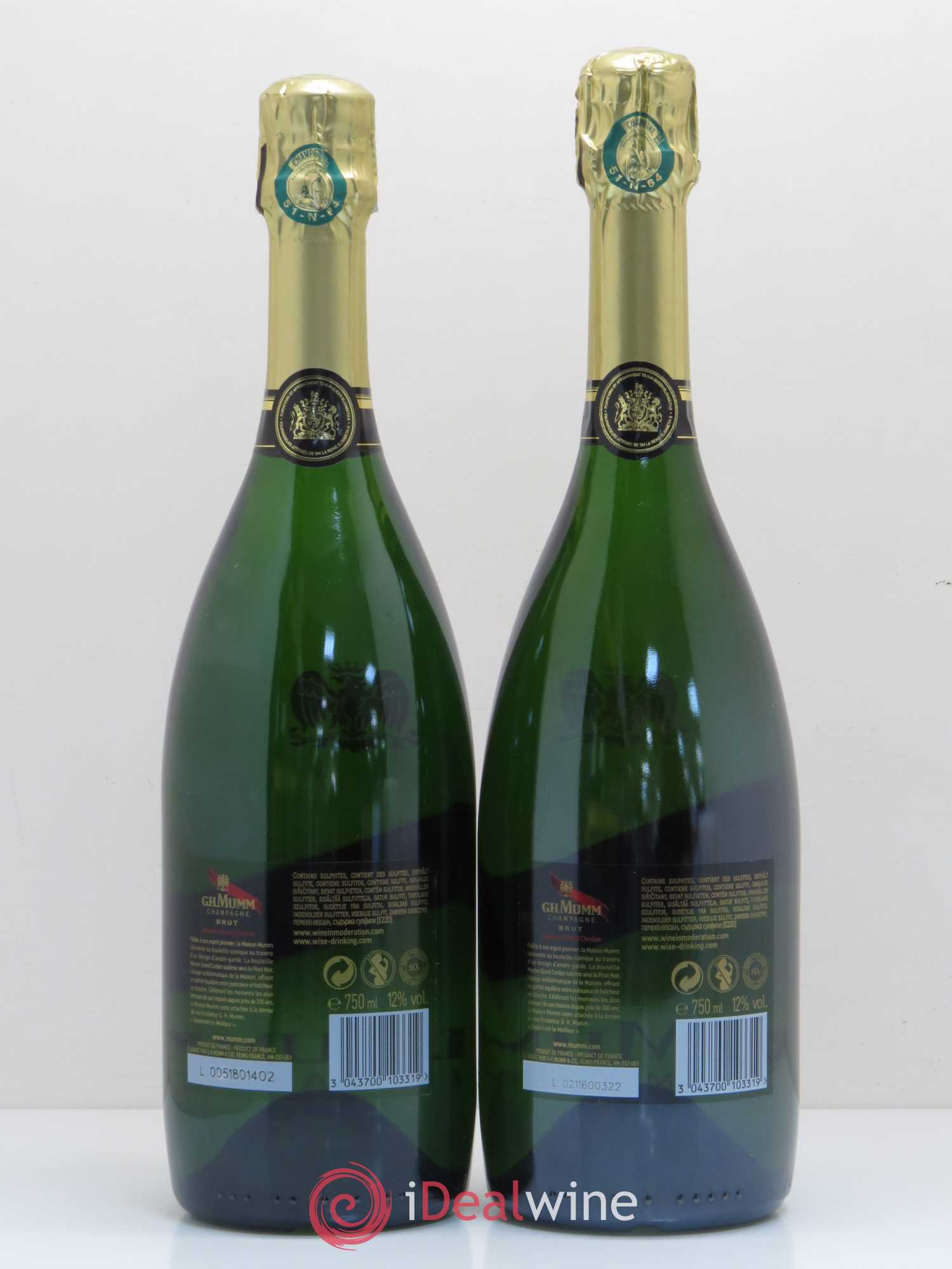 Grand Cordon Mumm - Lot de 2 bouteilles - 1