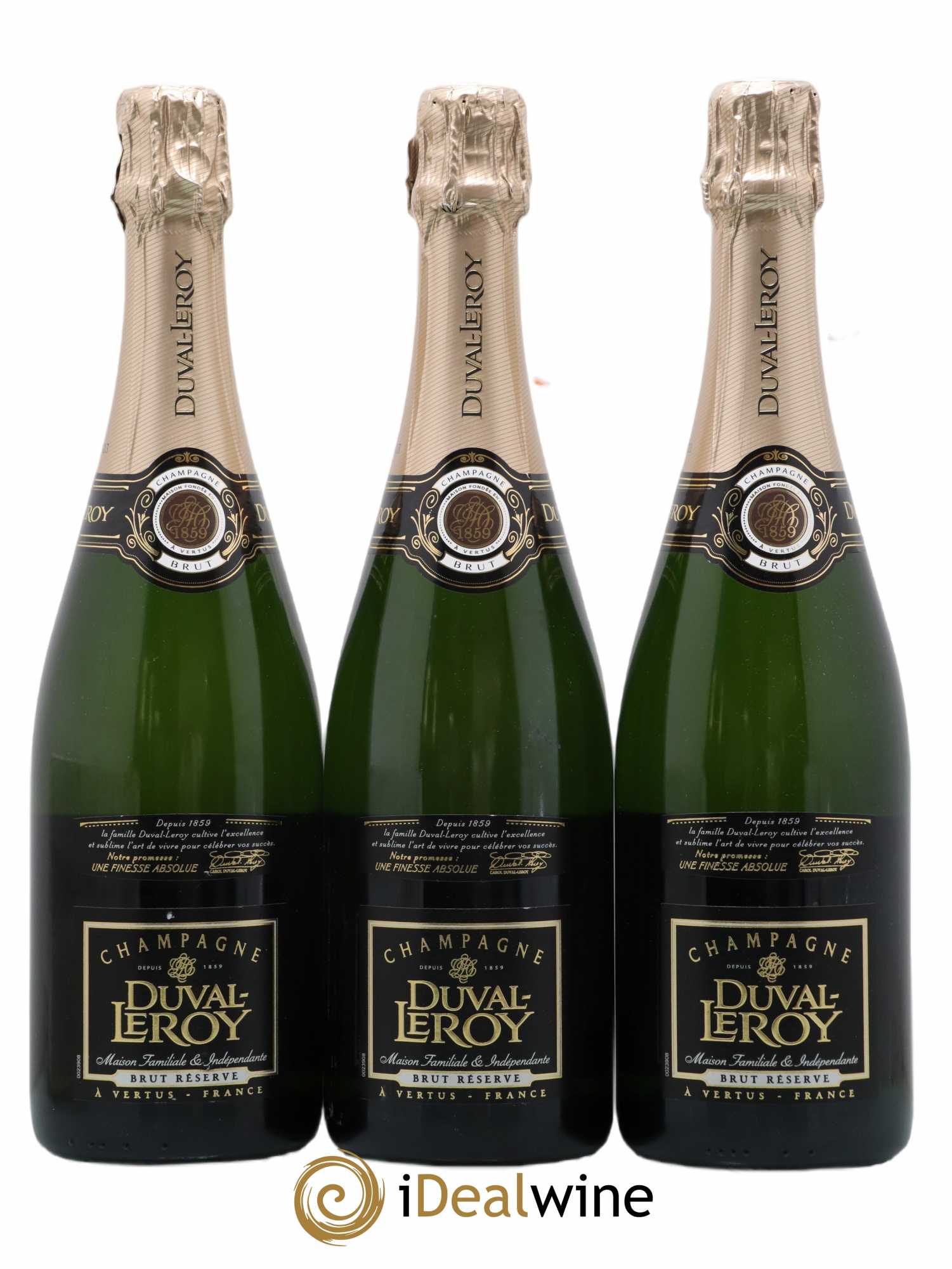 Champagne brut réserve Duval Leroy - Posten von 3 Flaschen - 0