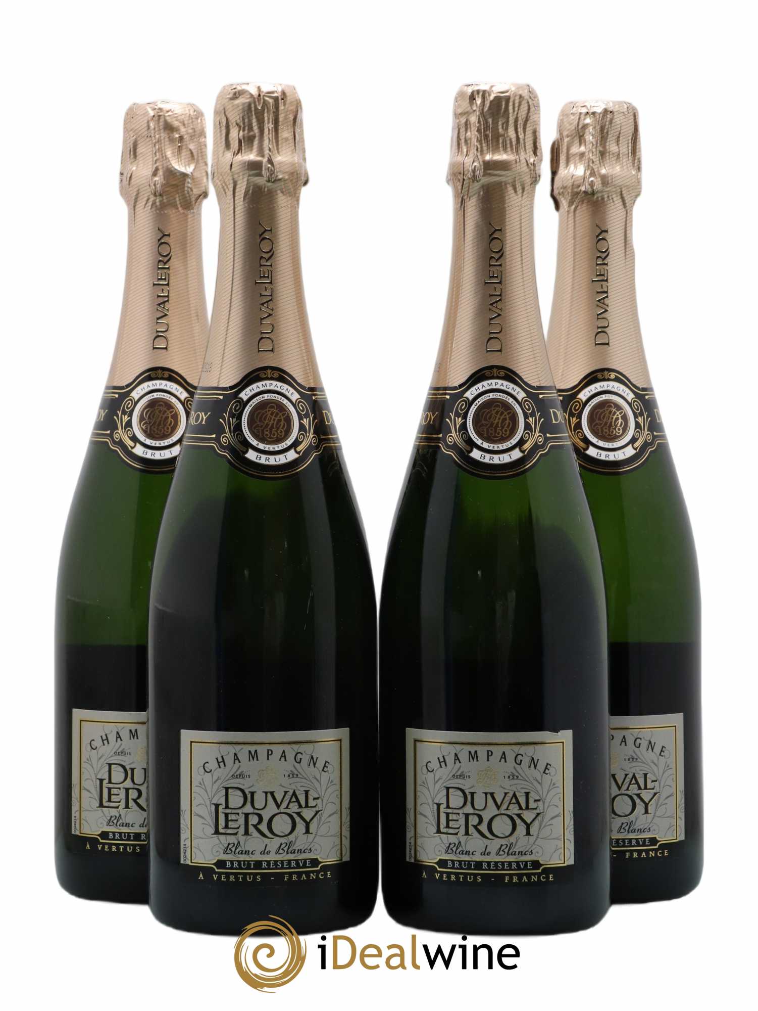 Champagne brut réserve blanc de blancs Duval Leroy - Posten von 4 Flaschen - 0