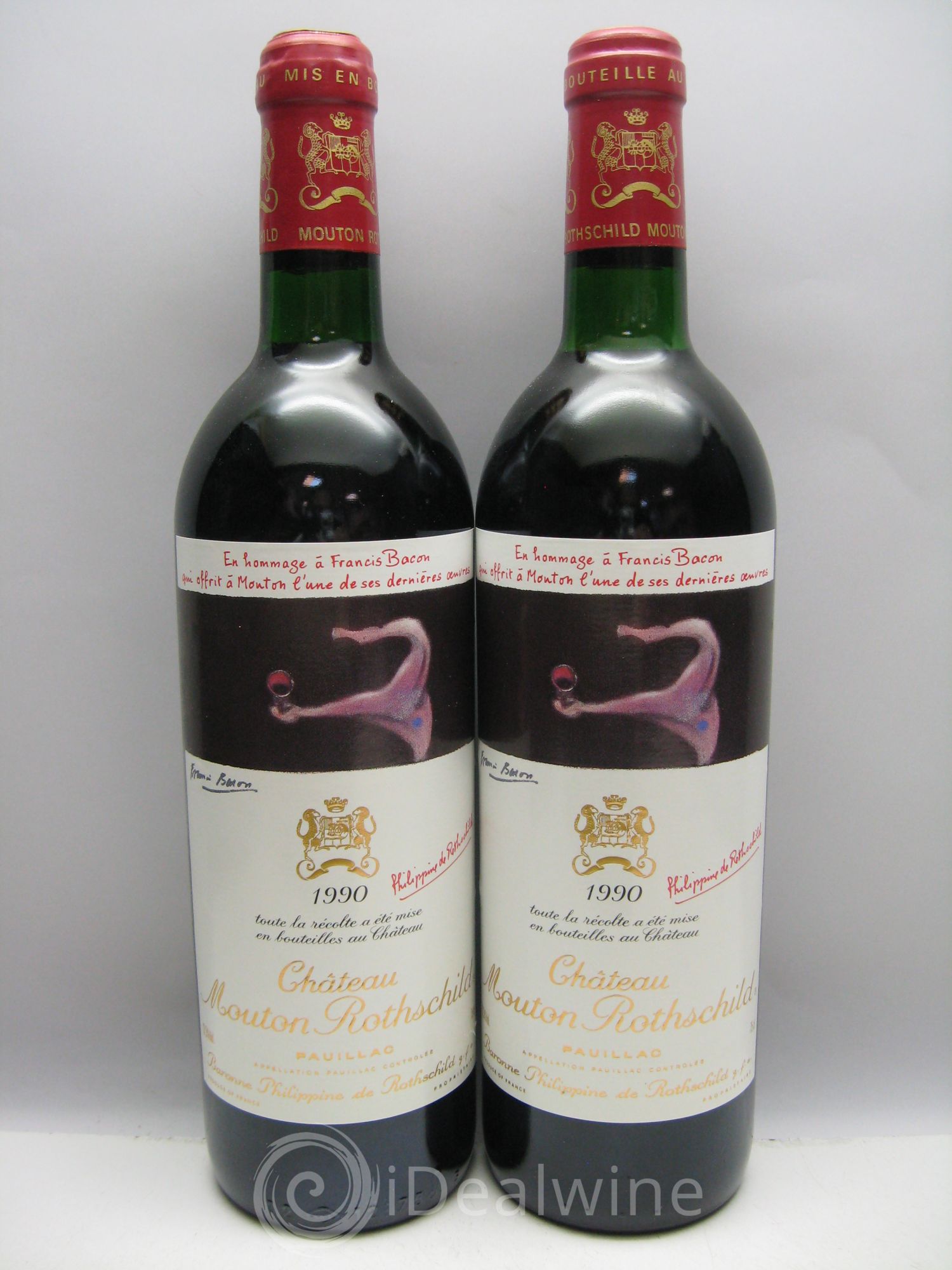Château Mouton Rothschild 1er Grand Cru Classé 1990 - Lot de 12 bouteilles - 0