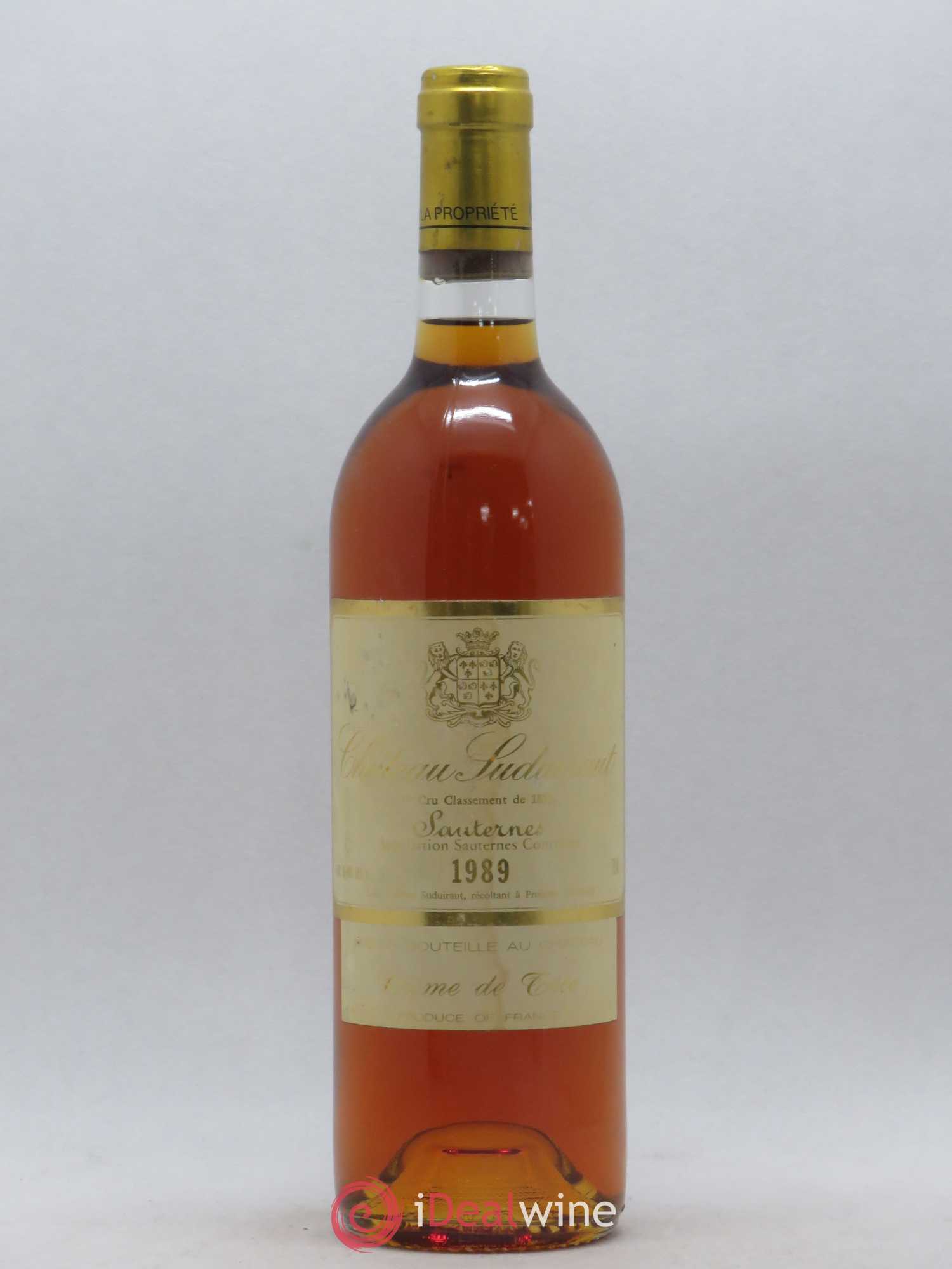 Château Suduiraut Crème de Tête 1er Grand Cru Classé 1989 - Lotto di 1 bottiglia - 0