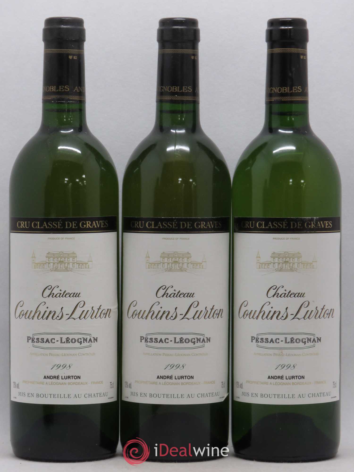 Château Couhins-Lurton Cru Classé de Graves (sans prix de réserve) 1998 - Lot de 6 bouteilles - 2