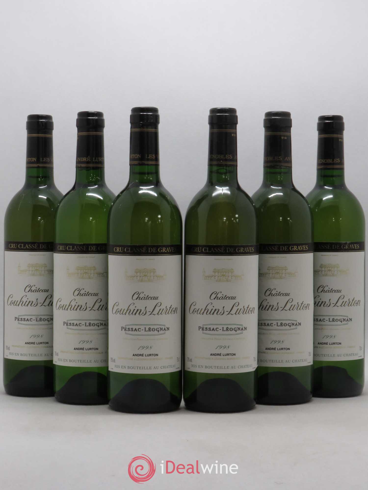 Château Couhins-Lurton Cru Classé de Graves (sans prix de réserve) 1998 - Lot de 6 bouteilles - 0