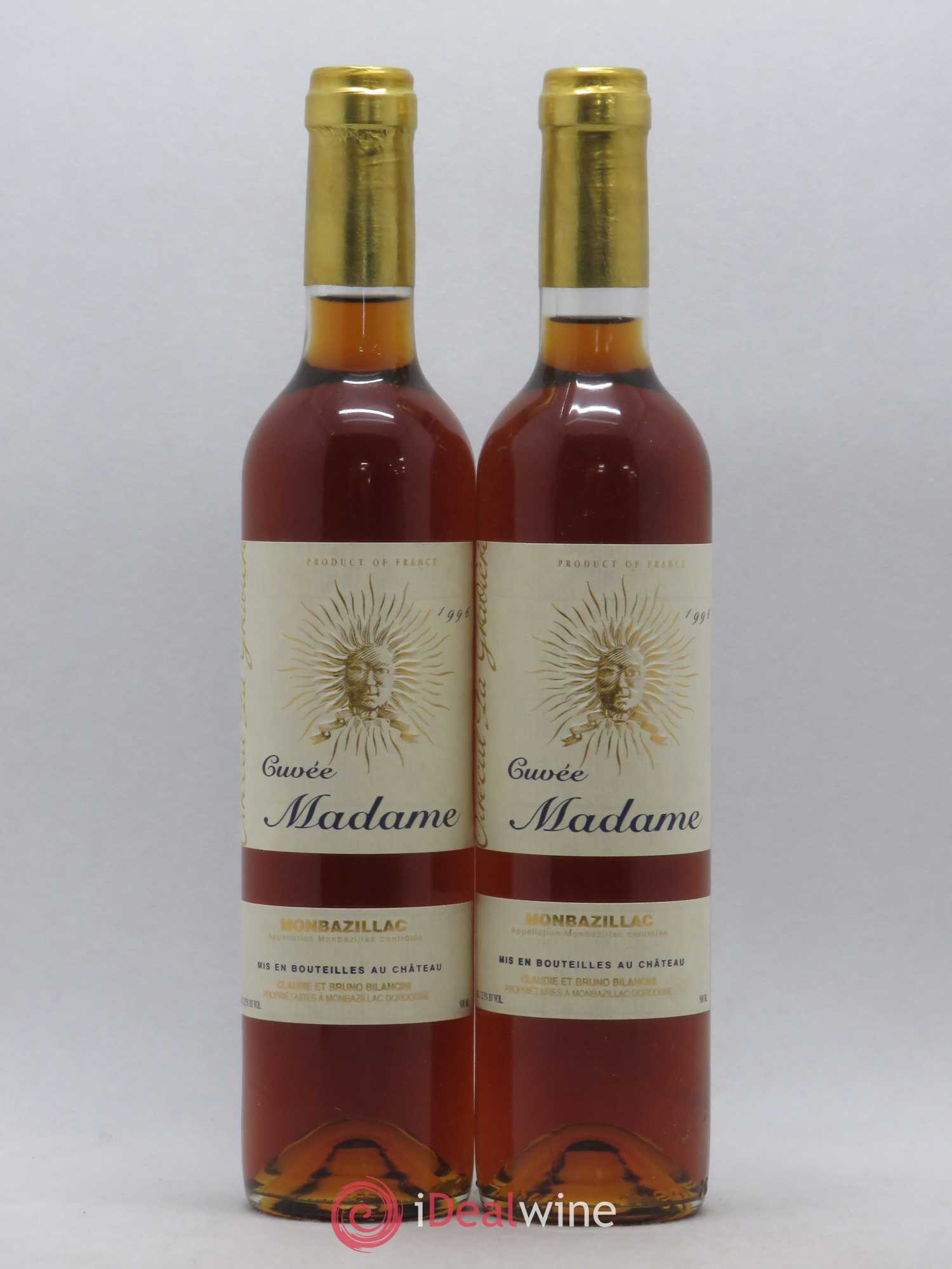 Monbazillac Château Tirecul La Gravière Cuvée Madame Bruno et Claudie Bilancini 50cl (senza prezzo di riserva) 1996 - Lotto di 2 bottiglie - 0